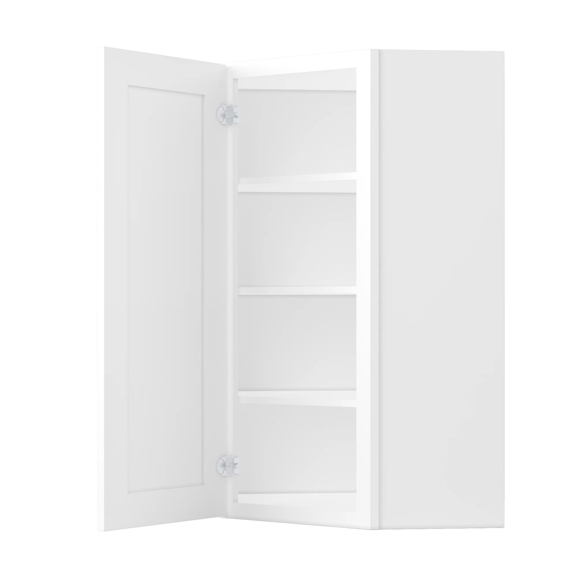 Diagonal Corner Kitchen Cabinet DC2442 Alpina White LessCare 24 in. width 42 in. height 12 in. depth - Image 4