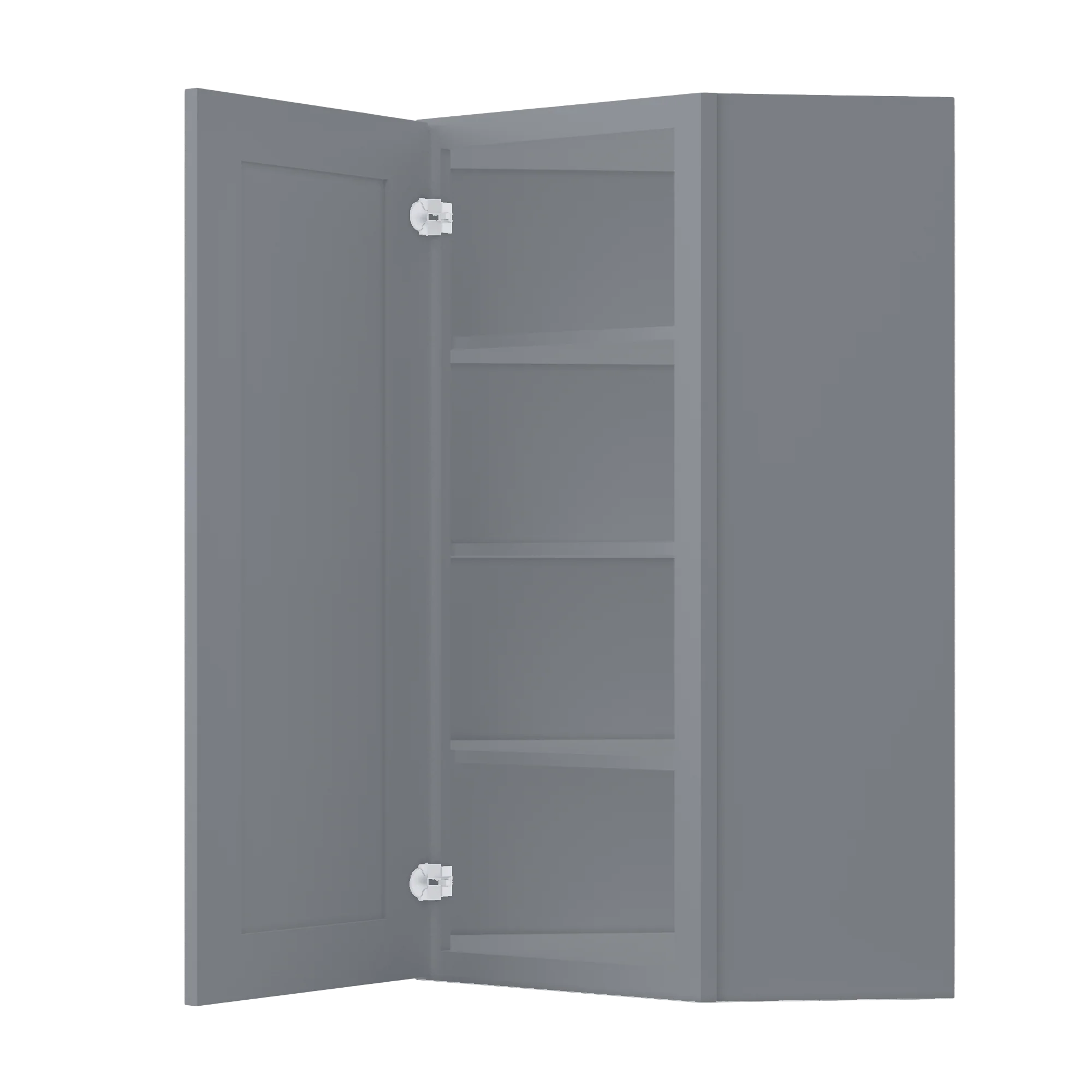 Diagonal Corner Kitchen Cabinet DC2442 Colonial Gray LessCare 24 in. width 42 in. height 12 in. depth - Image 6