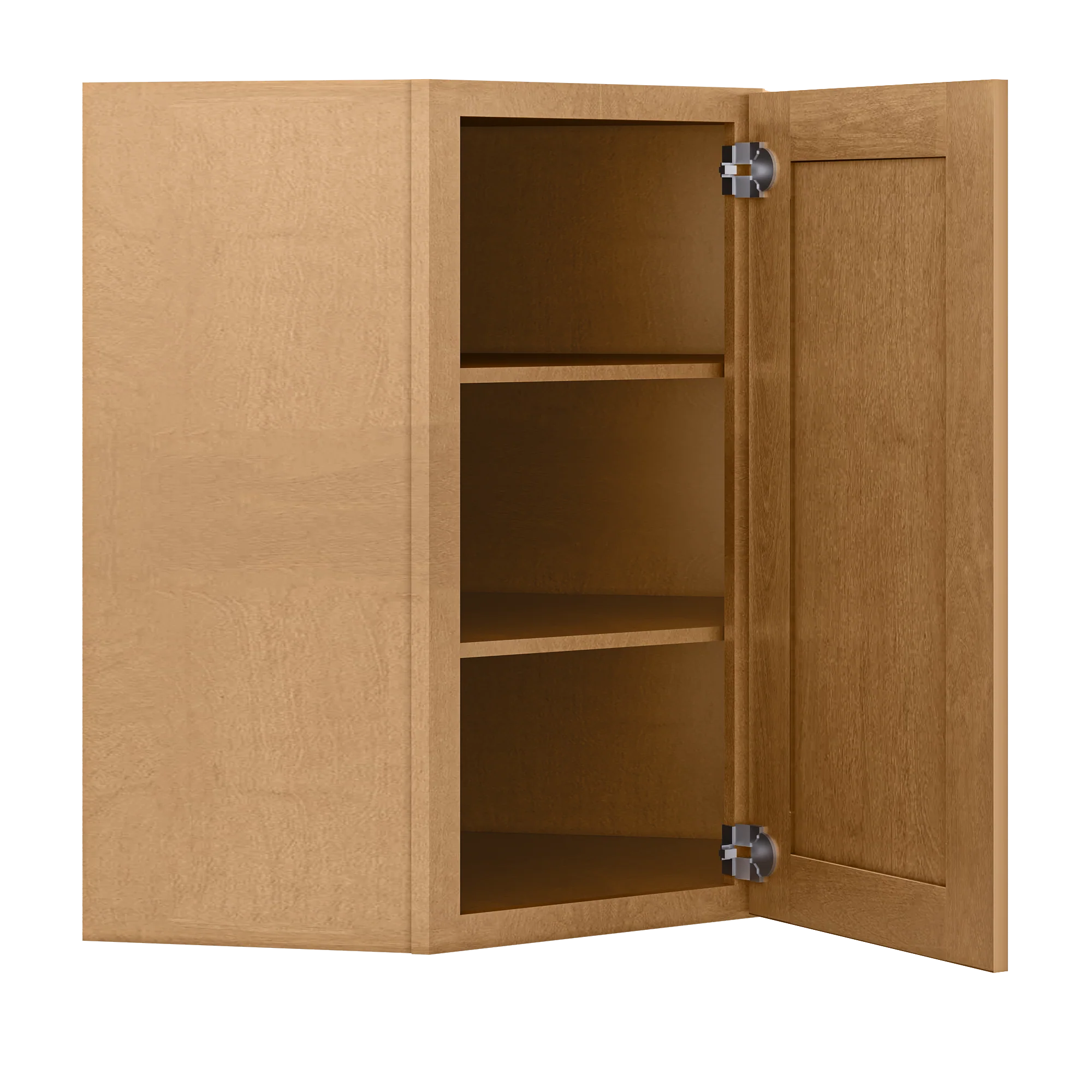 Diagonal Corner Kitchen Cabinet DC2736 Shaker Toffee 27 in. width 36 in. height 15 in. depth - Image 4