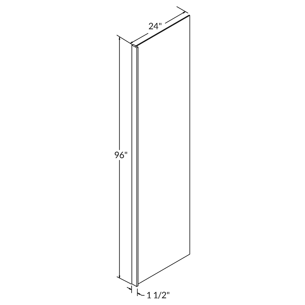 End Panel Molding PREPRP1.596 Milan Pearl 0.5 in. width 96 in. height 24 in. depth