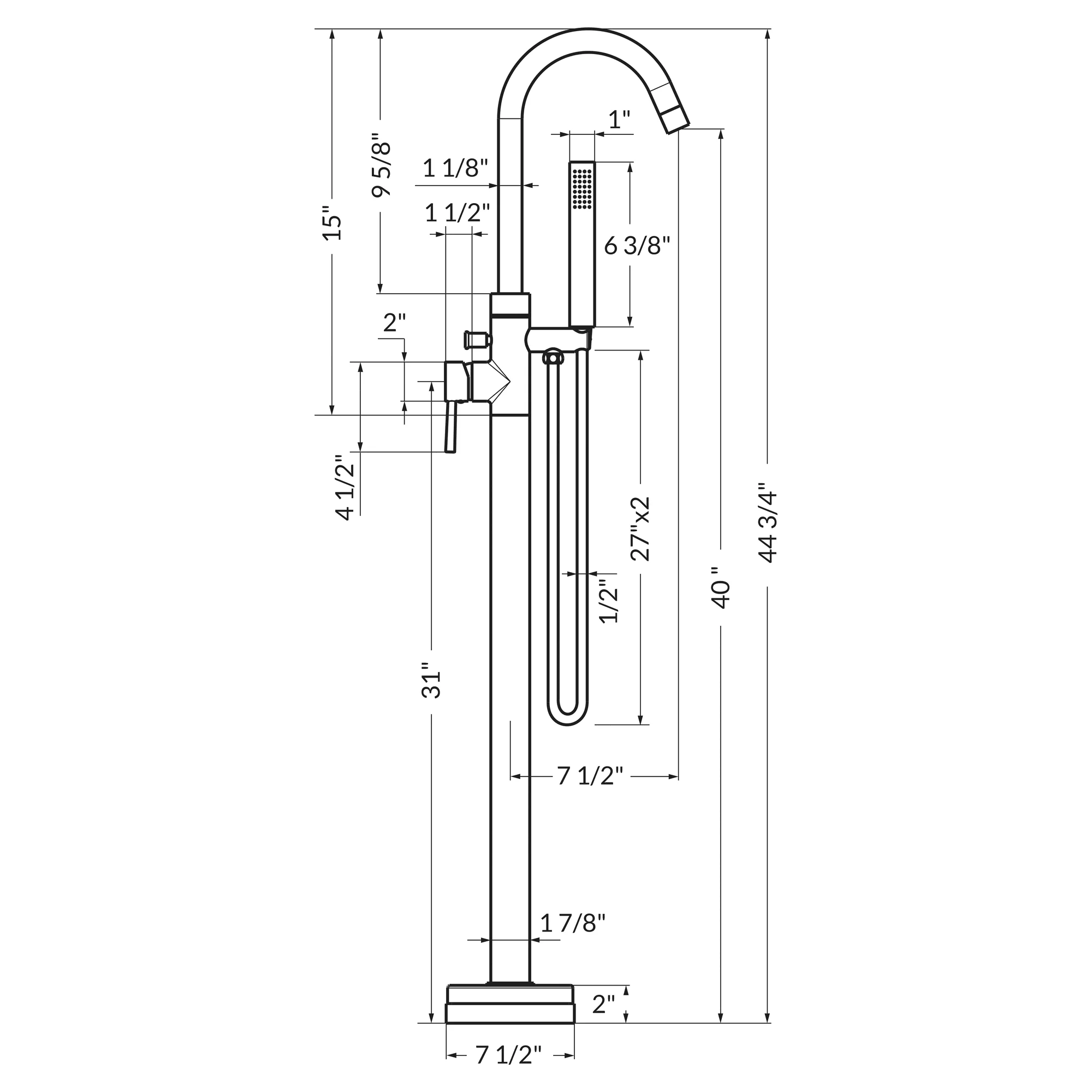 Freestanding Bathtub Faucet LS5MB Matte Black - Image 2