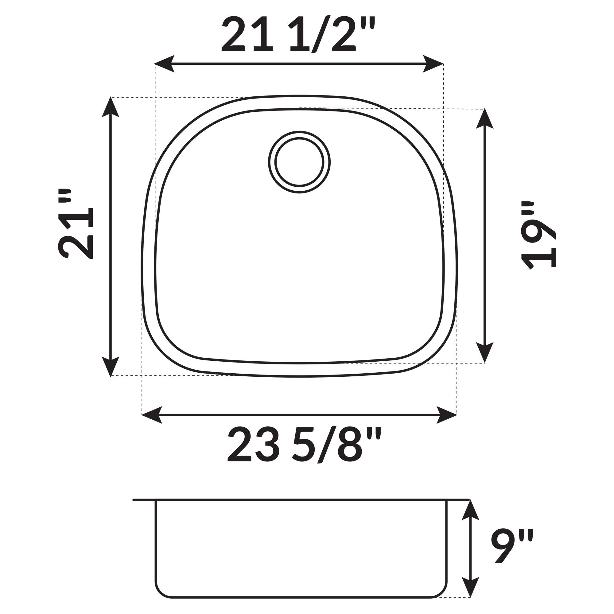 24 in Undermount Stainless Steel Single Bowl Kitchen Sink L105 - Image 4