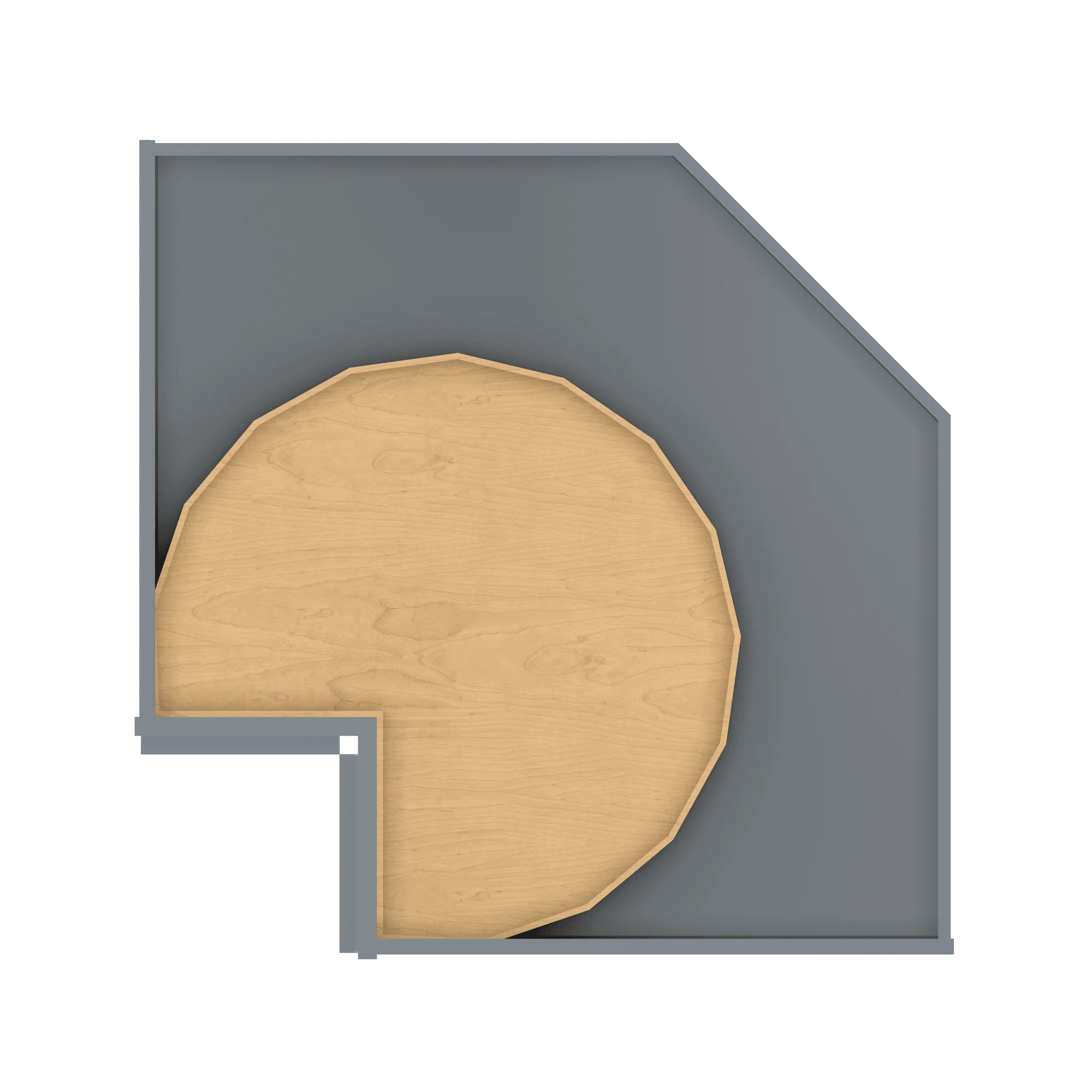 Lazy Suzan Base Kitchen Cabinet SCER33 Colonial Gray LessCare 34.5 in. height 33 in. depth - Image 6
