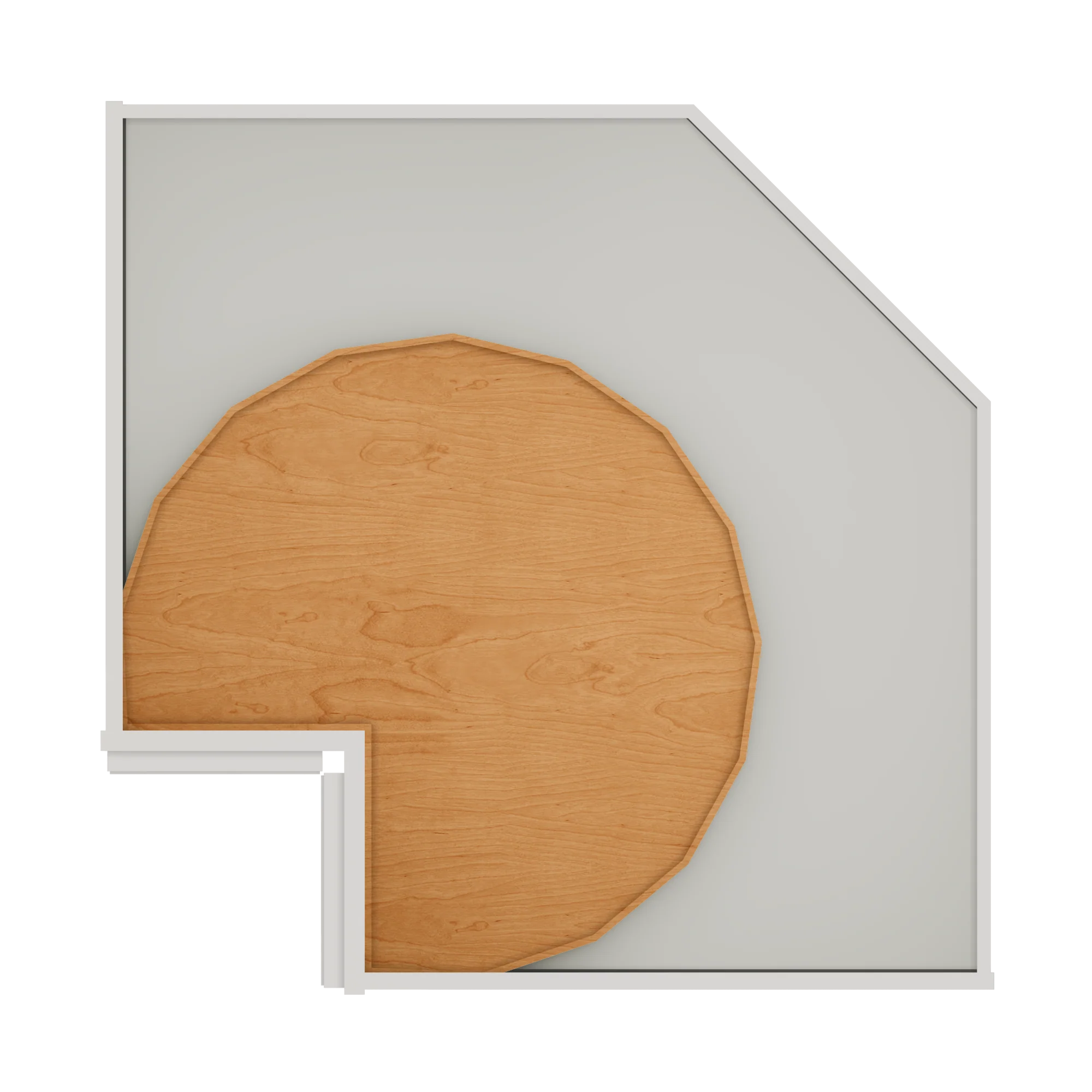 Lazy Suzan Base Kitchen Cabinet SCER33 Milan Pearl LessCare 34.5 in. height 33 in. depth - Image 6