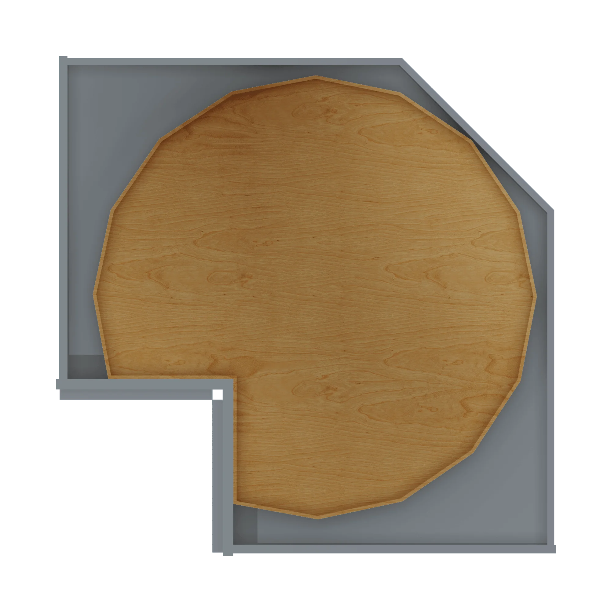 Lazy Suzan Base Kitchen Cabinet SCER36 Colonial Gray LessCare 34.5 in. height 36 in. depth - Image 6