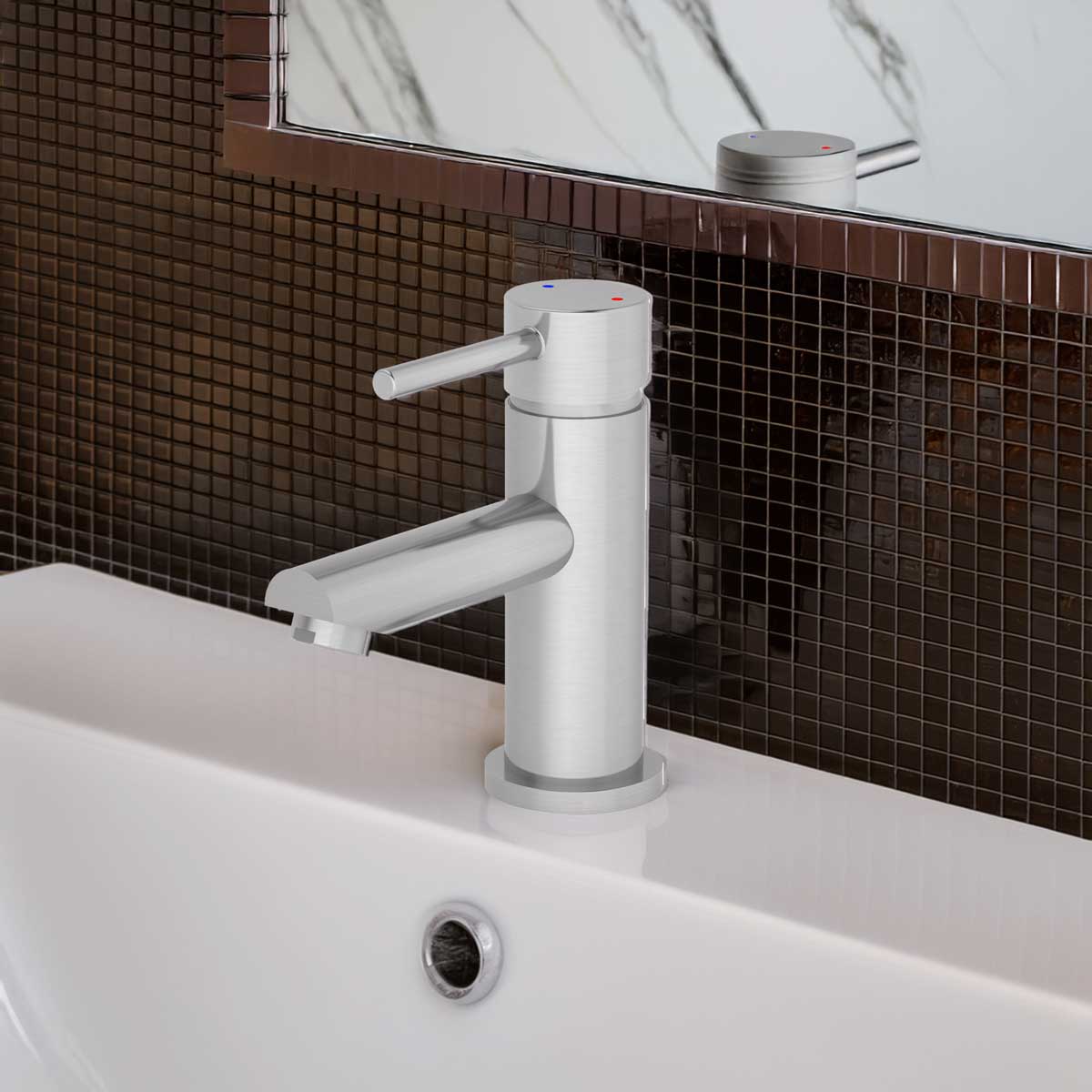 Modern Bathroom or Bar Faucet LB9B Brushed Nickel - Image 2