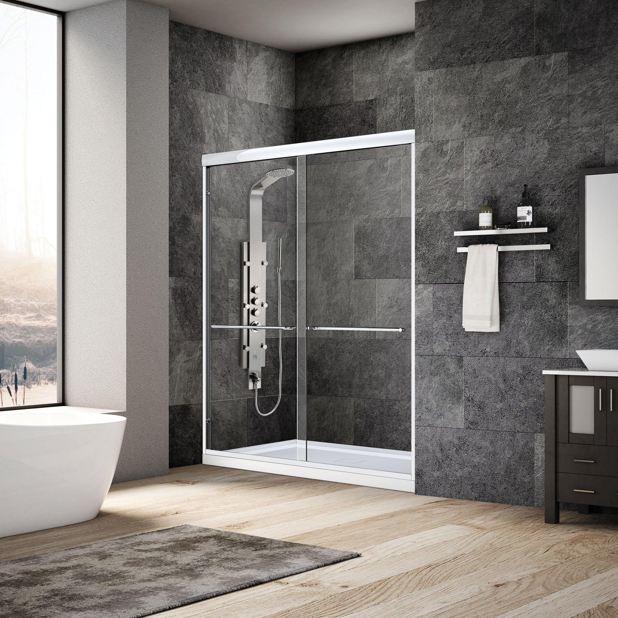44-48 W x 76 H  Sliding Bypass Framed Shower Door ULTRA-A with Glass in Chrome - Image 3