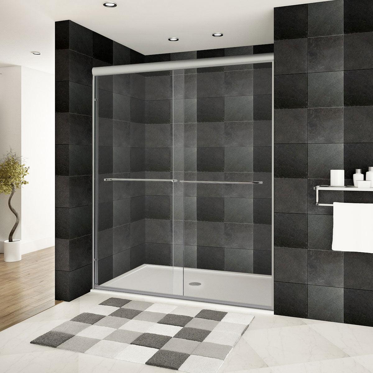 56-60 W x 76 H  Sliding Bypass Shower Door ULTRA-A Brushed Nickel - Image 3