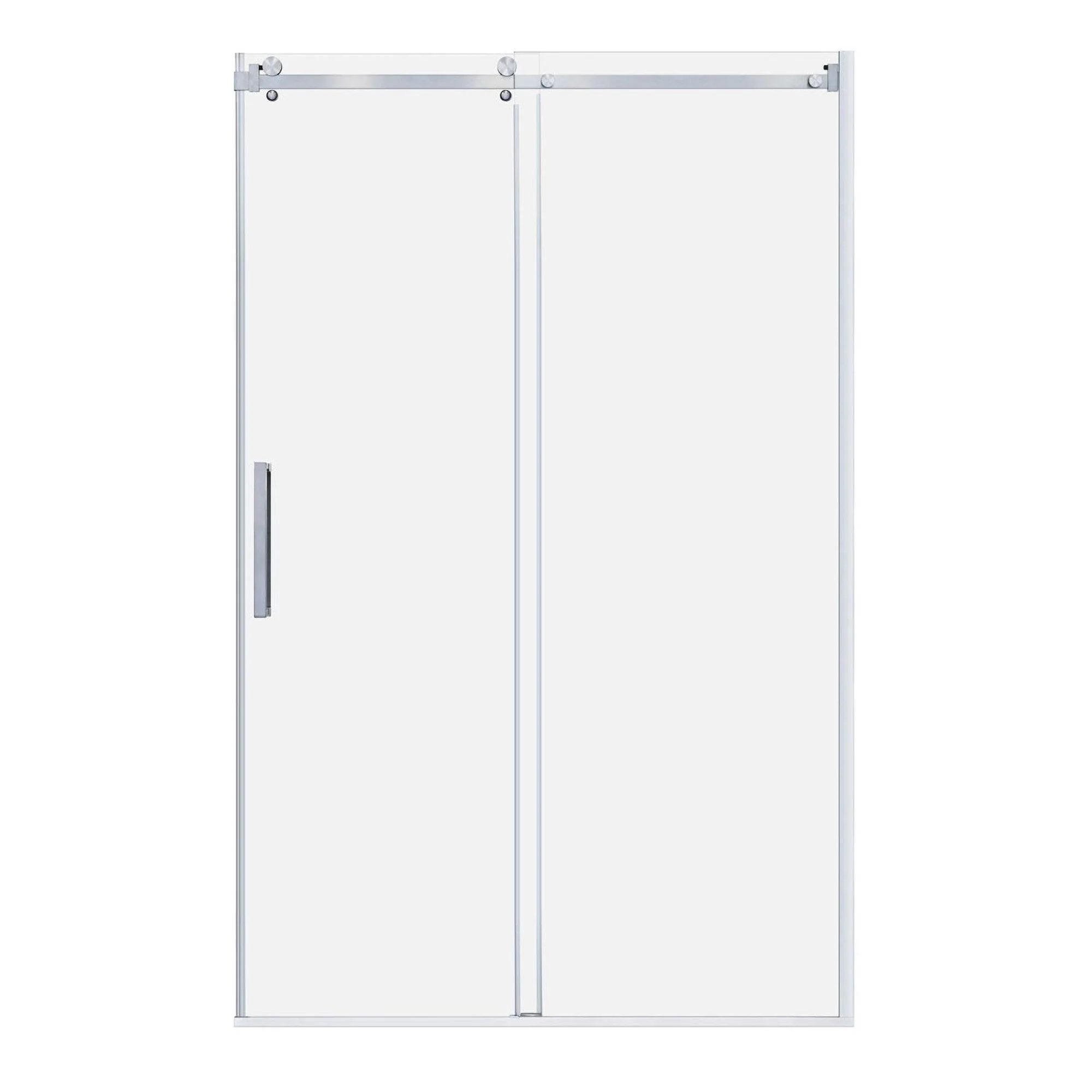 56-60 W x 76 H Sliding Shower Semi-Frameless Door ULTRA-B with Clear Glass in Brushed Nickel