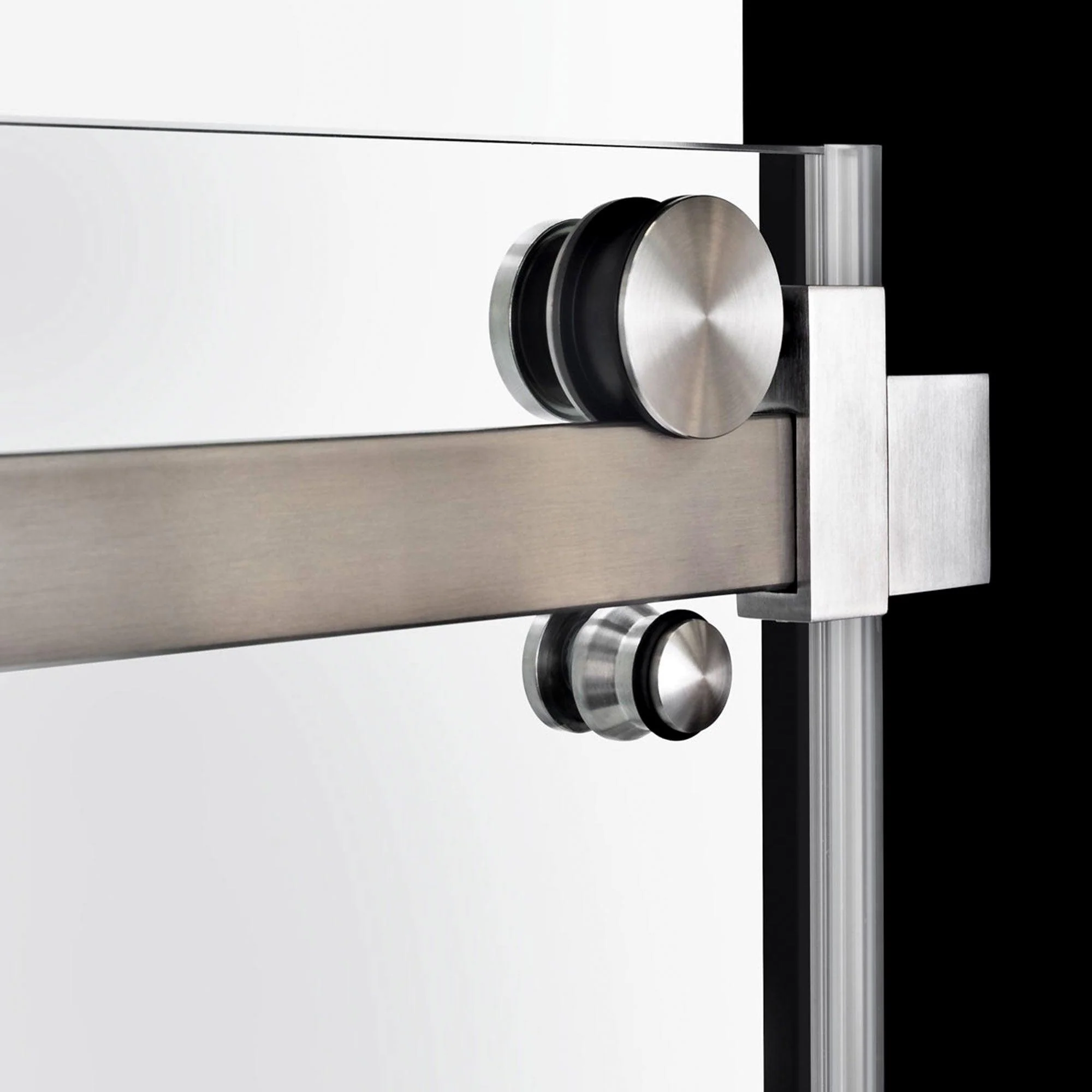 56-60 W x 76 H Sliding Shower Semi-Frameless Door ULTRA-B with Clear Glass in Brushed Nickel - Image 3