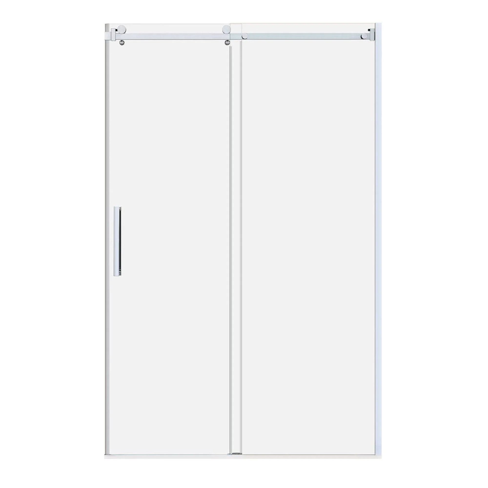 56-60 W x 76 H  Sliding Shower Semi-Frameless Door ULTRA-B with Clear Glass in Chrome