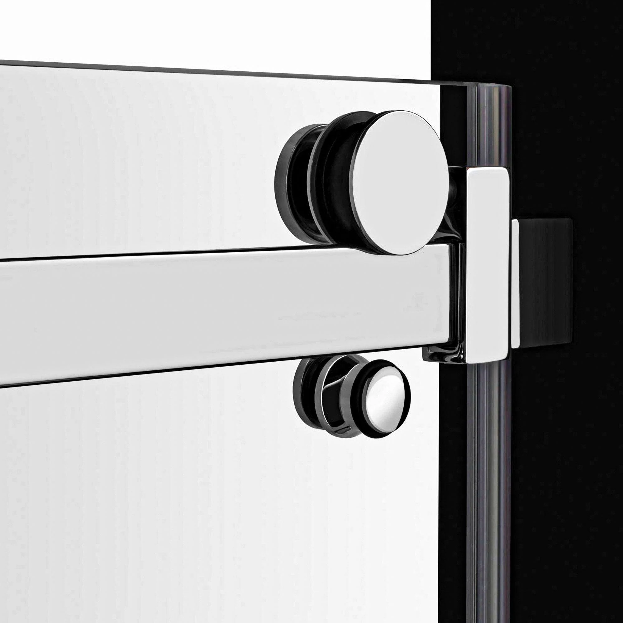 56-60 W x 76 H  Sliding Shower Semi-Frameless Door ULTRA-B with Clear Glass in Chrome - Image 4