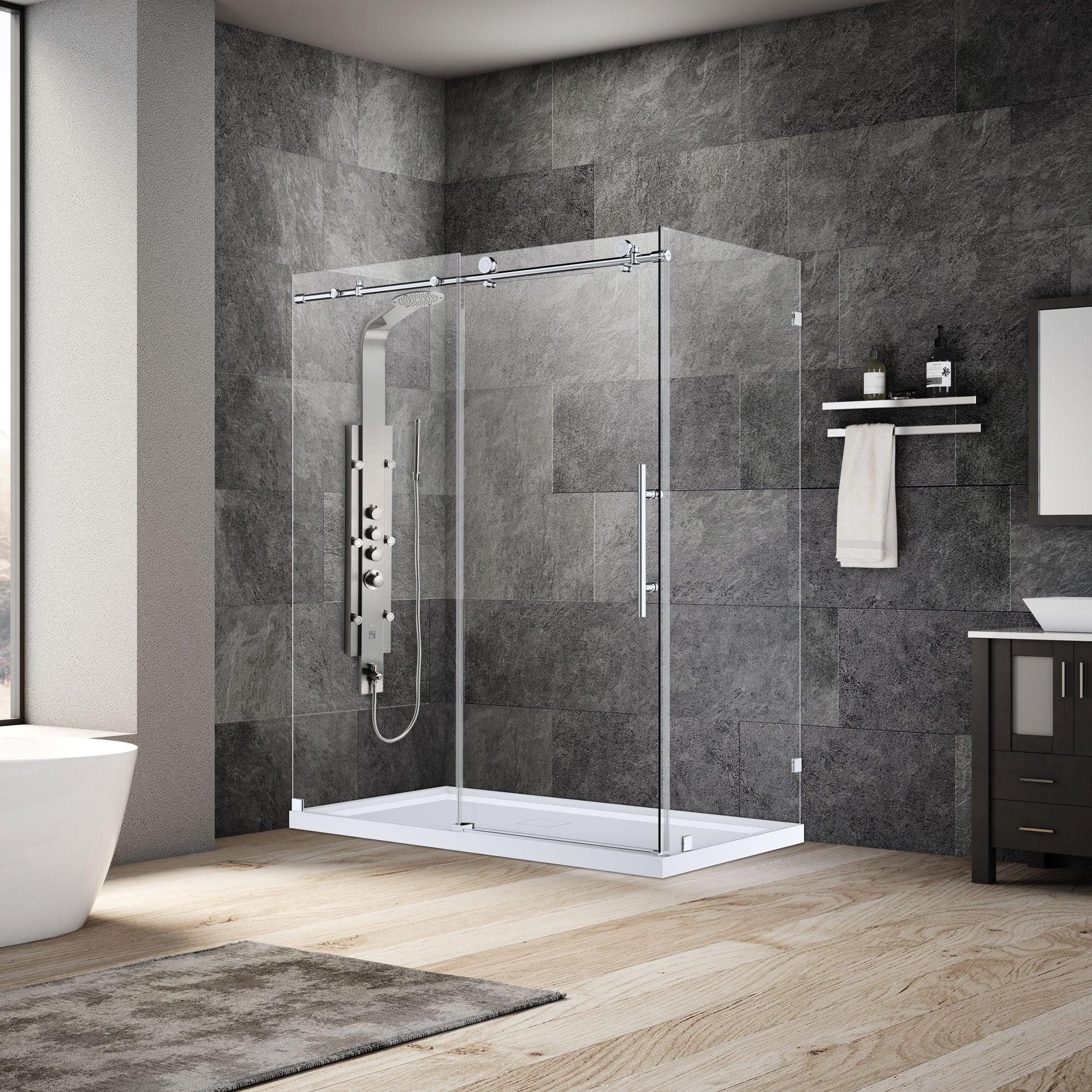 44-48 W x 76 H  x 36 D Sliding Frameless Shower Enclosure ULTRA-C with Clear Glass in Chrome - Image 3