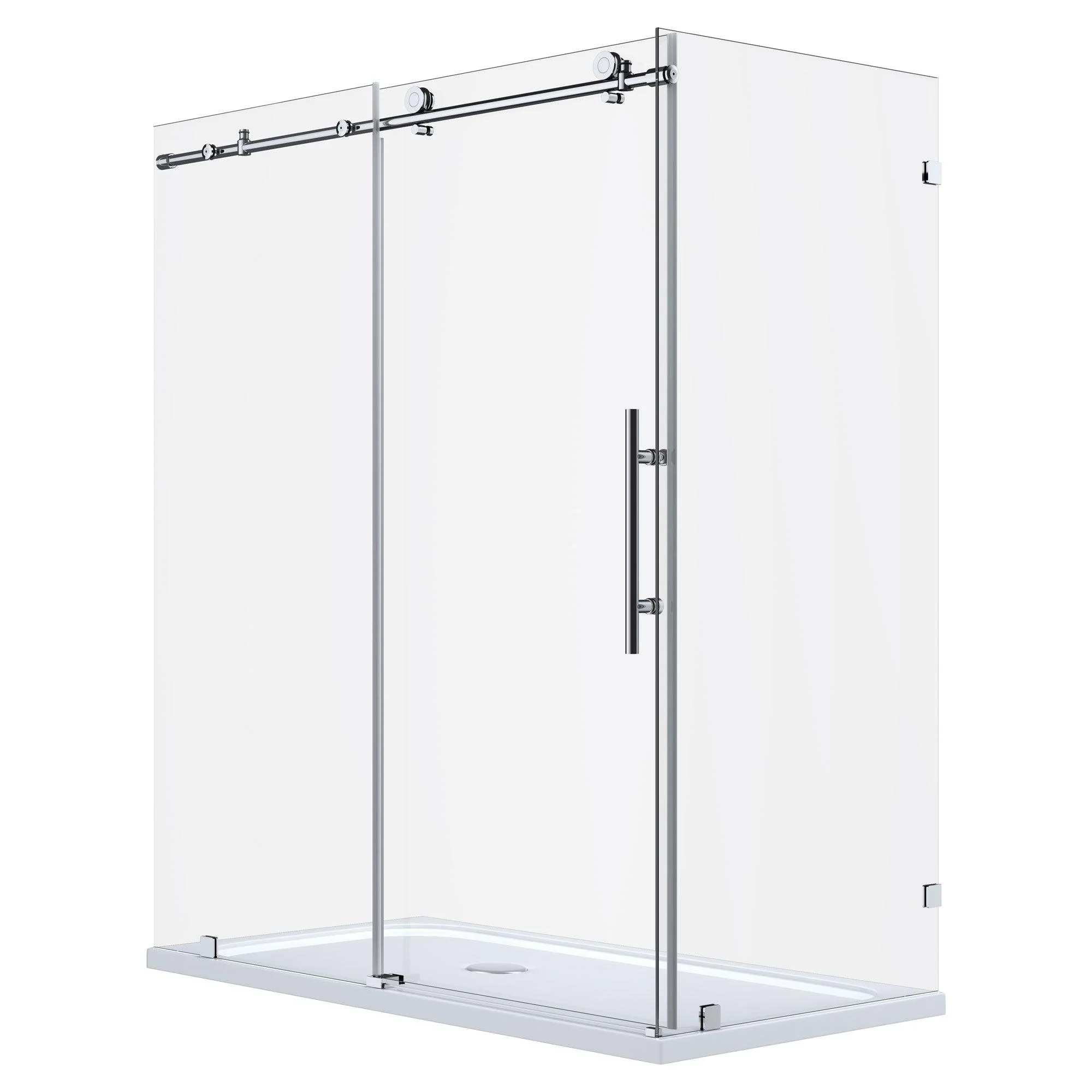 44-48 W x 76 H  x 36 D Sliding Frameless Shower Enclosure ULTRA-C with Clear Glass in Chrome - Image 4