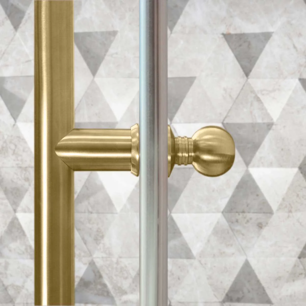 56-60 W x 76 H  Sliding Frameless Shower Door ULTRA-C with Clear Glass in Gold - Image 3