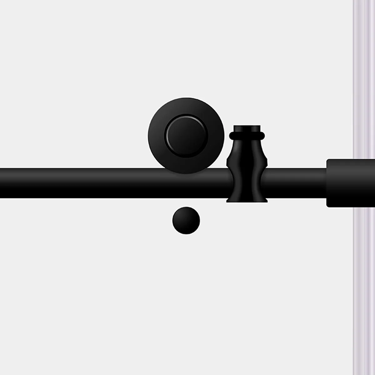 56-60 W x 76 H  Sliding Frameless Shower Door ULTRA-C with Clear Glass in Matte Black - Image 5