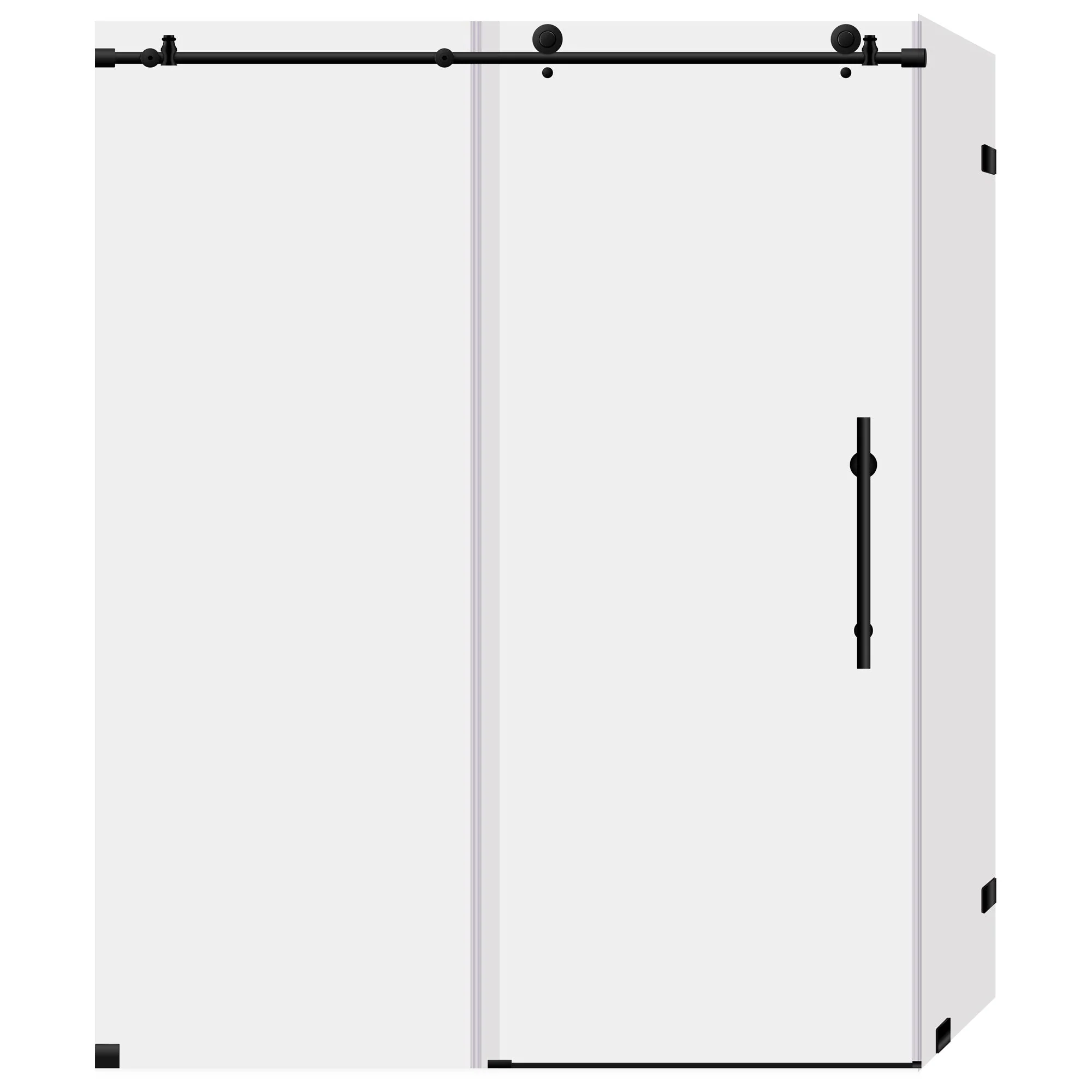 56-60 W x 76 H  x 36 D Sliding Frameless Shower Enclosure ULTRA-C with Clear Glass in Matte Black
