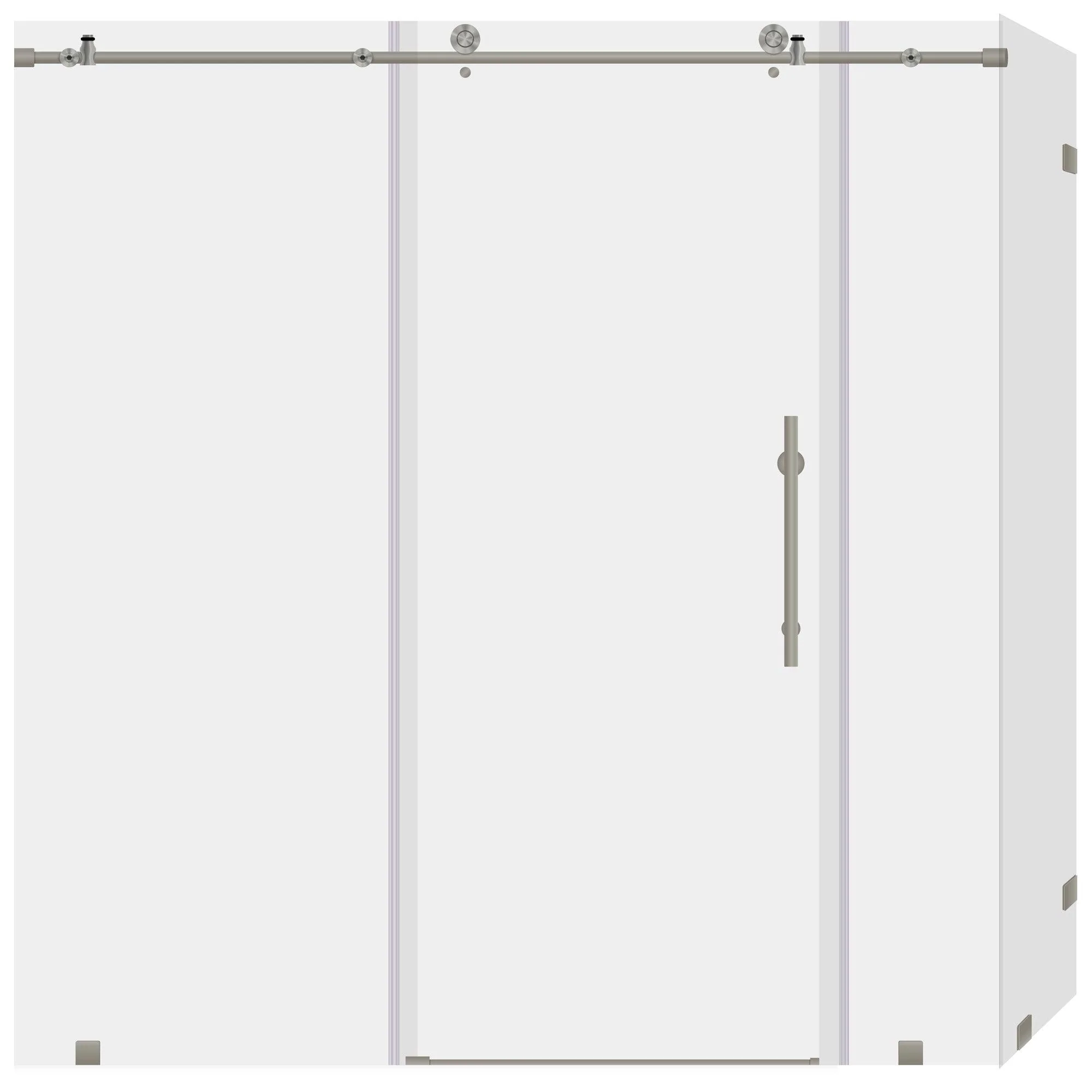 68-72 W x 76 H  x 34 1/2 D Sliding Frameless Shower Enclosure ULTRA-C with Clear Glass in Brushed Nickel
