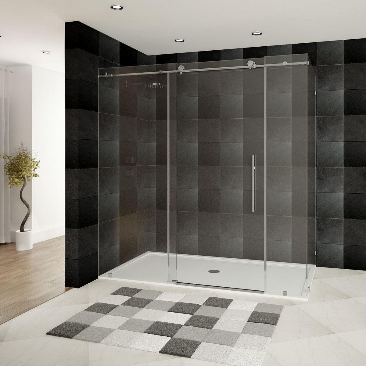 68-72 W x 76 H  x 34 1/2 D Sliding Frameless Shower Enclosure ULTRA-C with Clear Glass in Brushed Nickel - Image 3