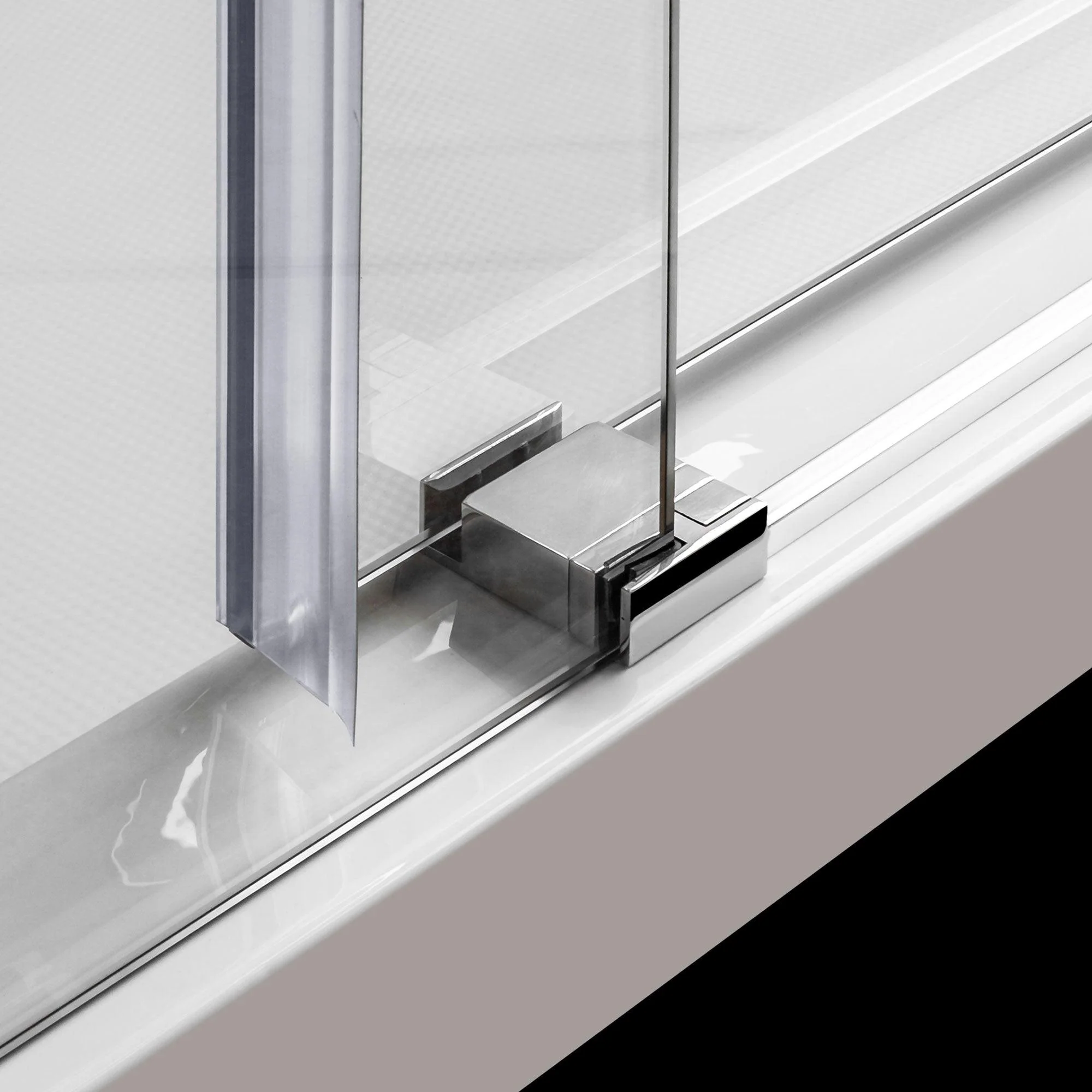 68-72 W x 76 H  Sliding Frameless Shower Door ULTRA-C with Clear Glass in Chrome - Image 5