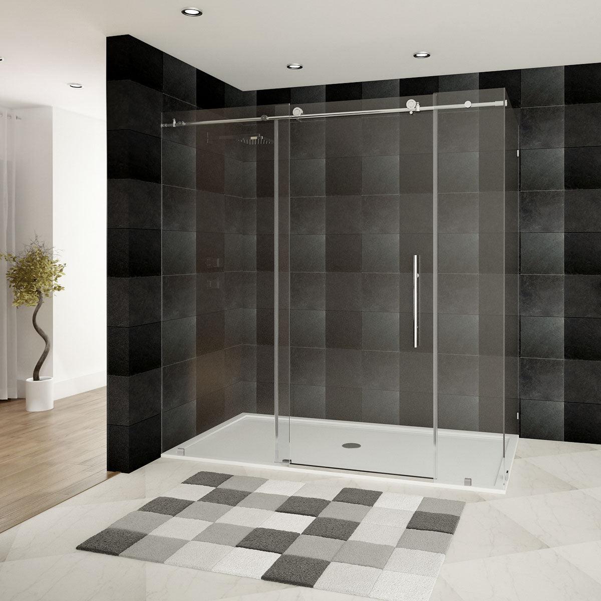 68-72 W x 76 H  x 36 D Sliding Frameless Shower Enclosure ULTRA-C with Clear Glass in Chrome - Image 3