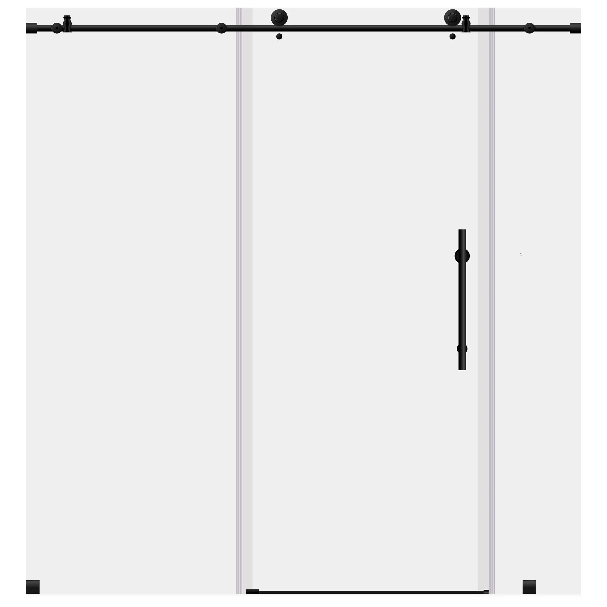 68-72 W x 76 H  Sliding Frameless Shower Door ULTRA-C with Clear Glass in Matte Black
