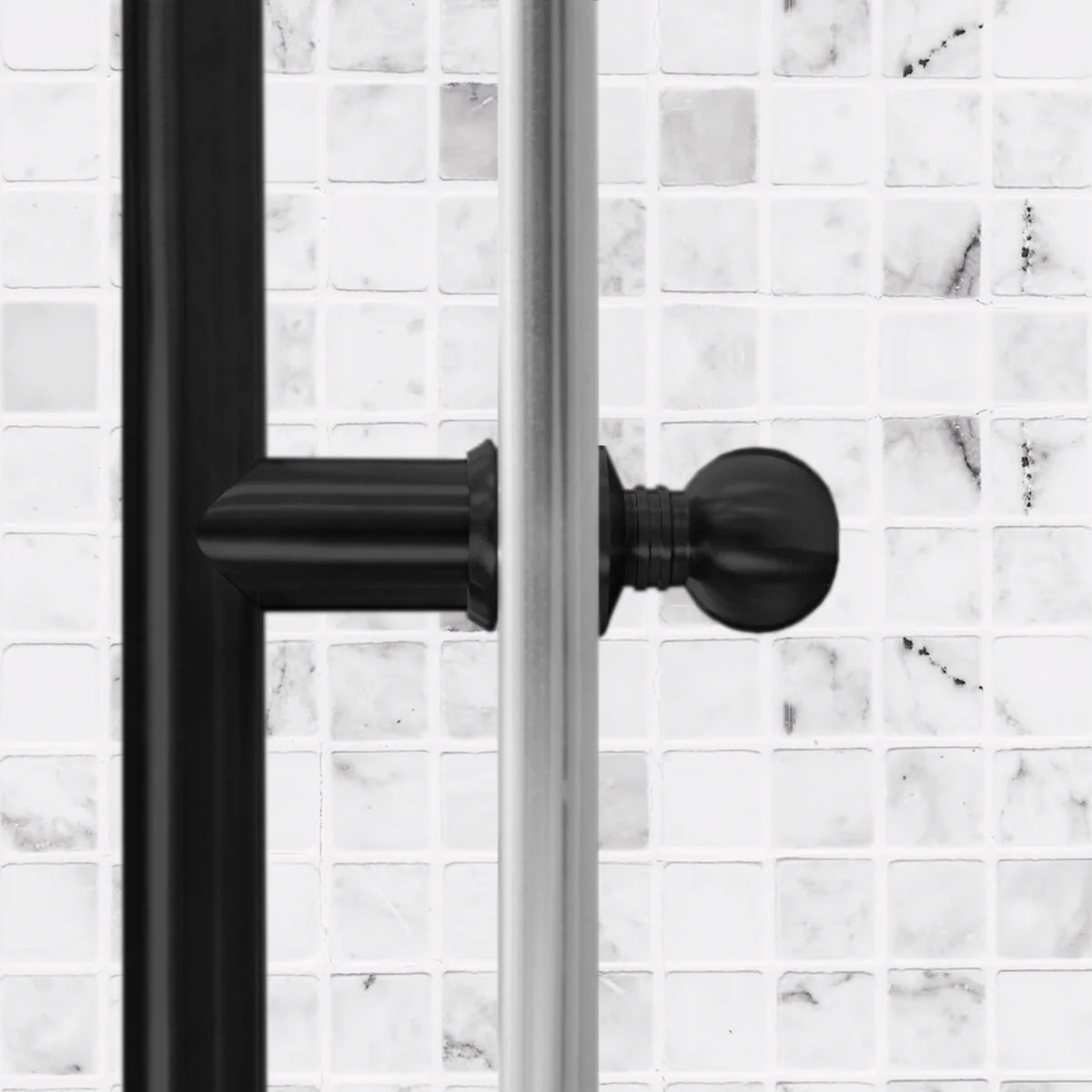 68-72 W x 76 H  Sliding Frameless Shower Door ULTRA-C with Clear Glass in Matte Black - Image 5