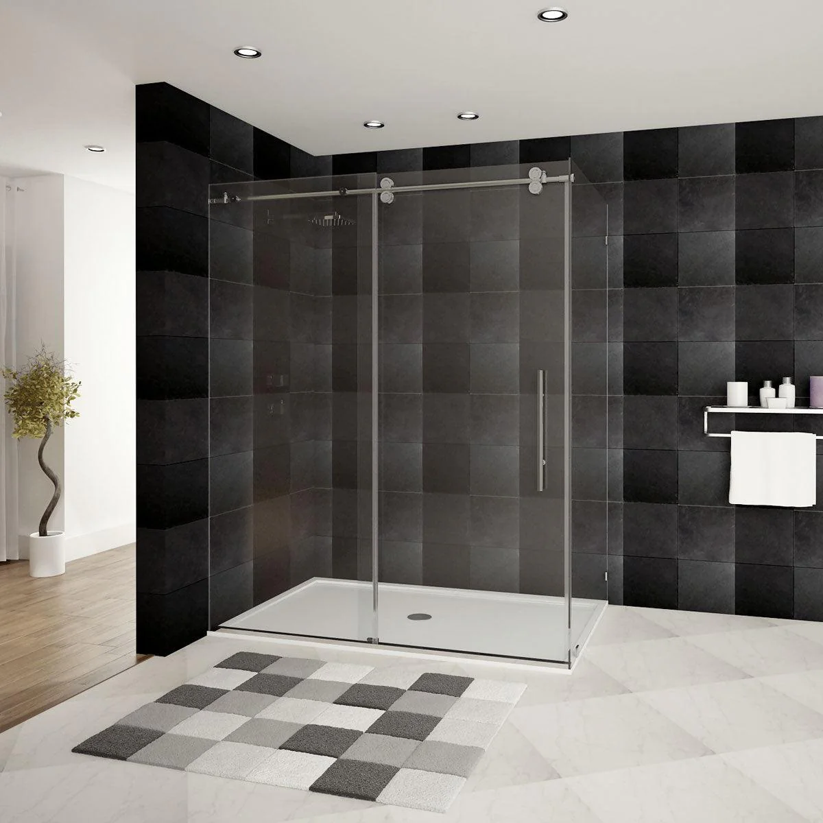 44-48 W x 79 H  x 34 1/2 D Sliding Shower Enclosure ULTRA-D Brushed Nickel - Image 3