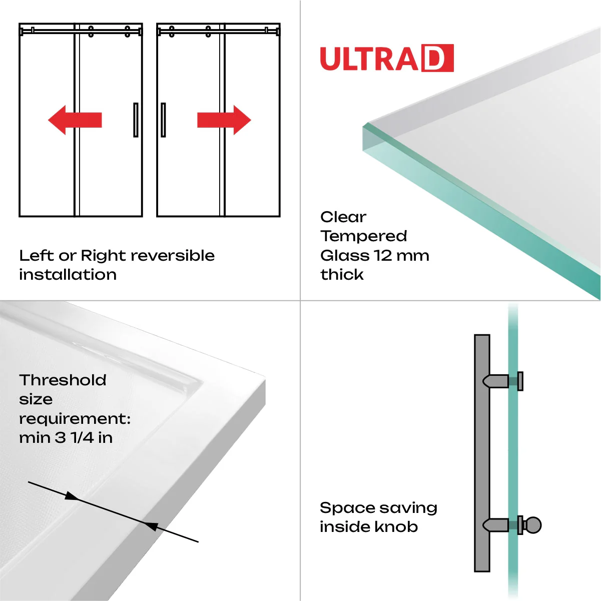 44-48 W x 79 H  x 34 1/2 D Sliding Shower Enclosure ULTRA-D Brushed Nickel - Image 8