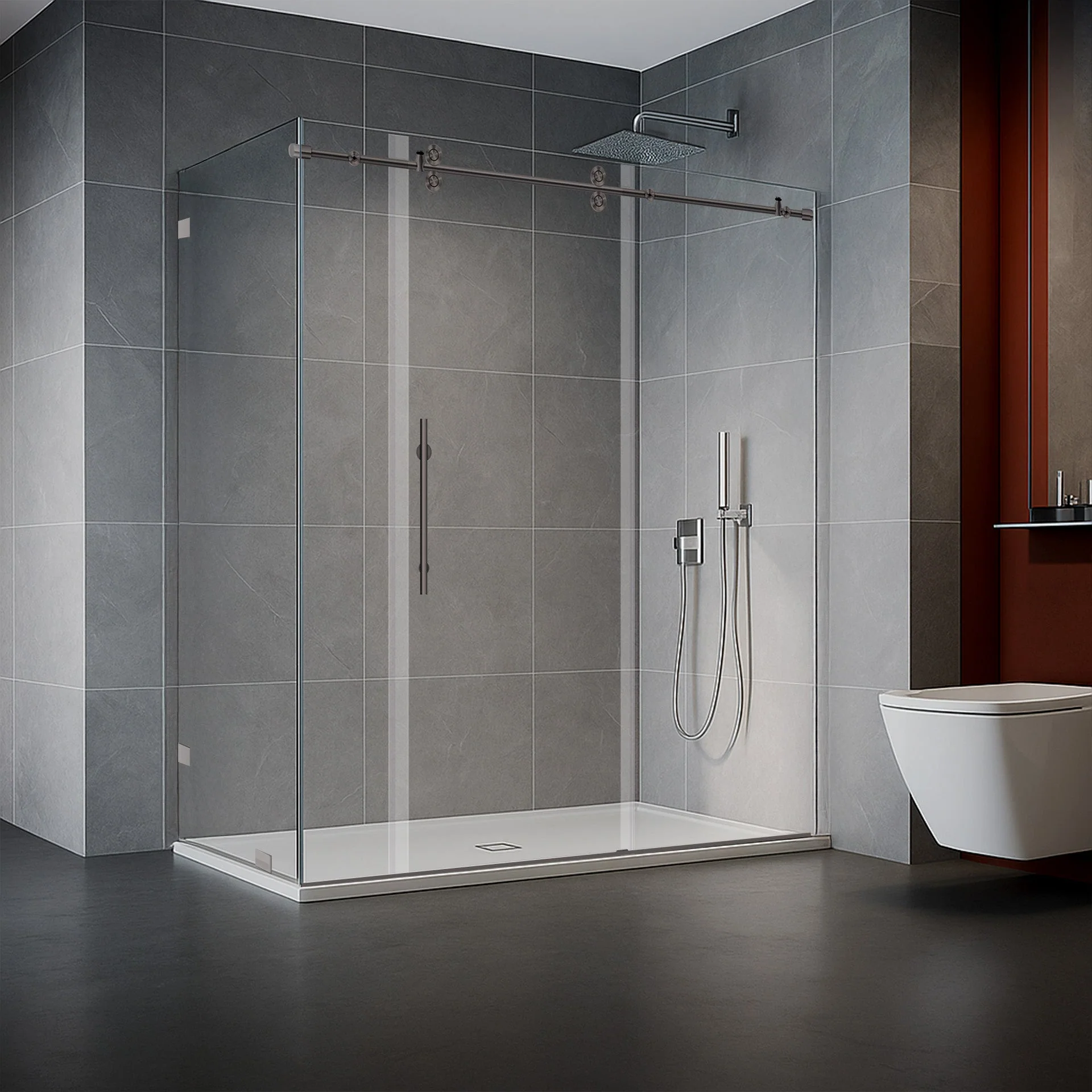 68-72 W x 79 H  x 36 D Sliding Shower Enclosure ULTRA-D Brushed Nickel - Image 2
