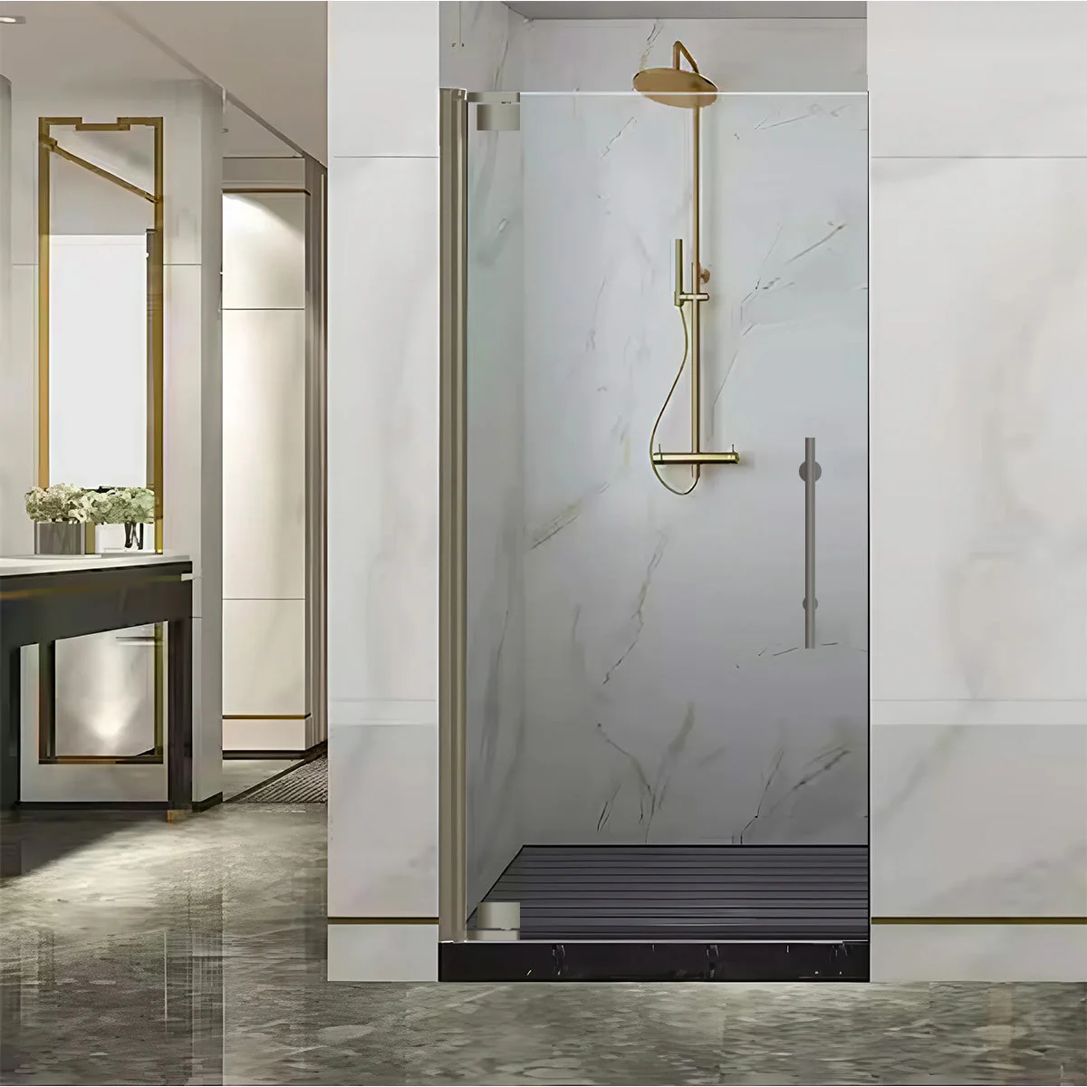 29-30 W x 72 H  Swing-Out Shower Door ULTRA-G Brushed Nickel - Image 2