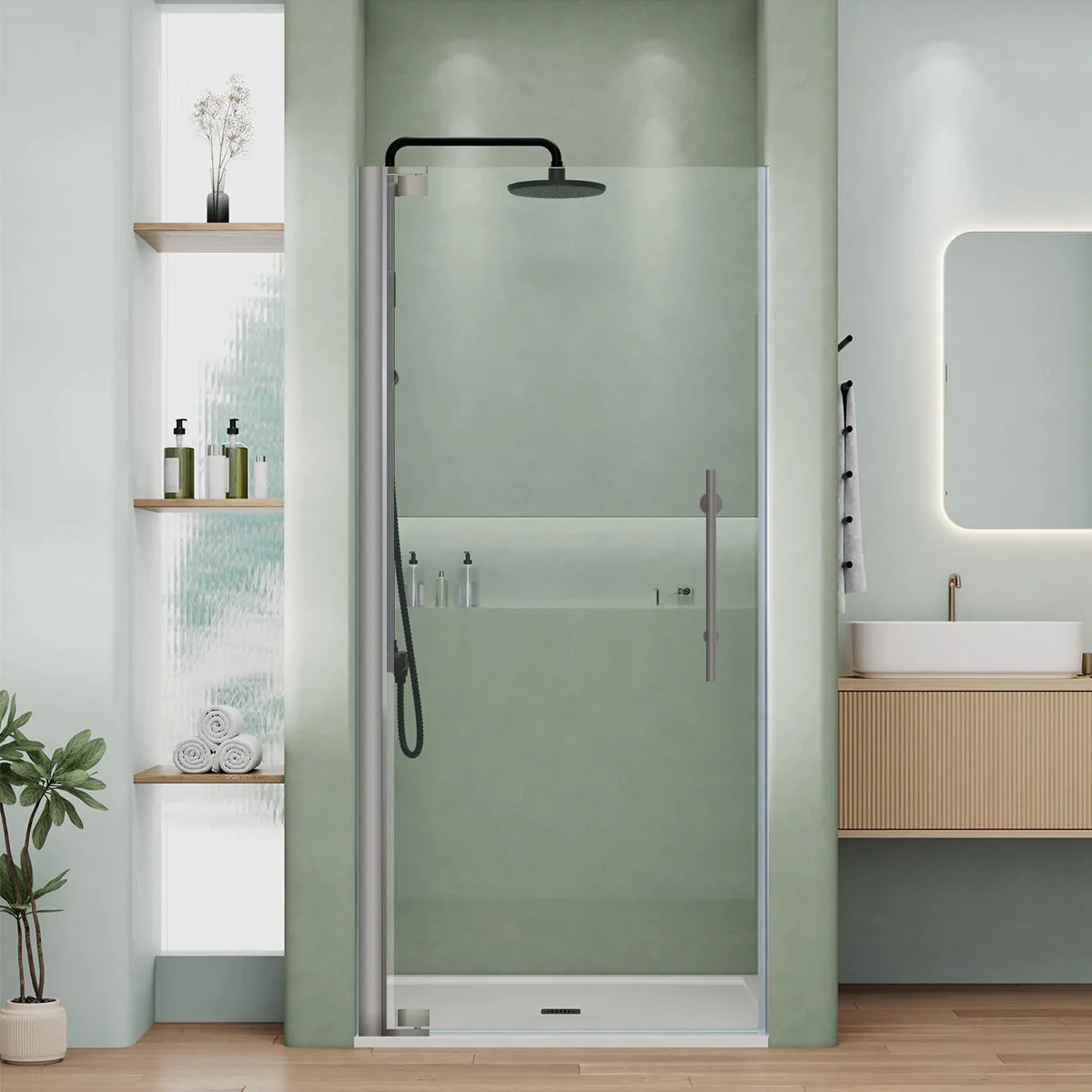 29-30 W x 72 H  Swing-Out Shower Door ULTRA-G Brushed Nickel - Image 3