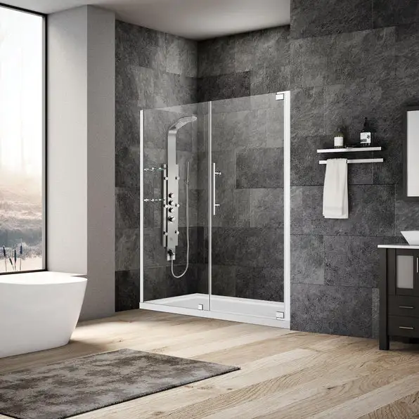 63-65 W x 72 H  Swing-Out Shower Door ULTRA-G Chrome - Image 2