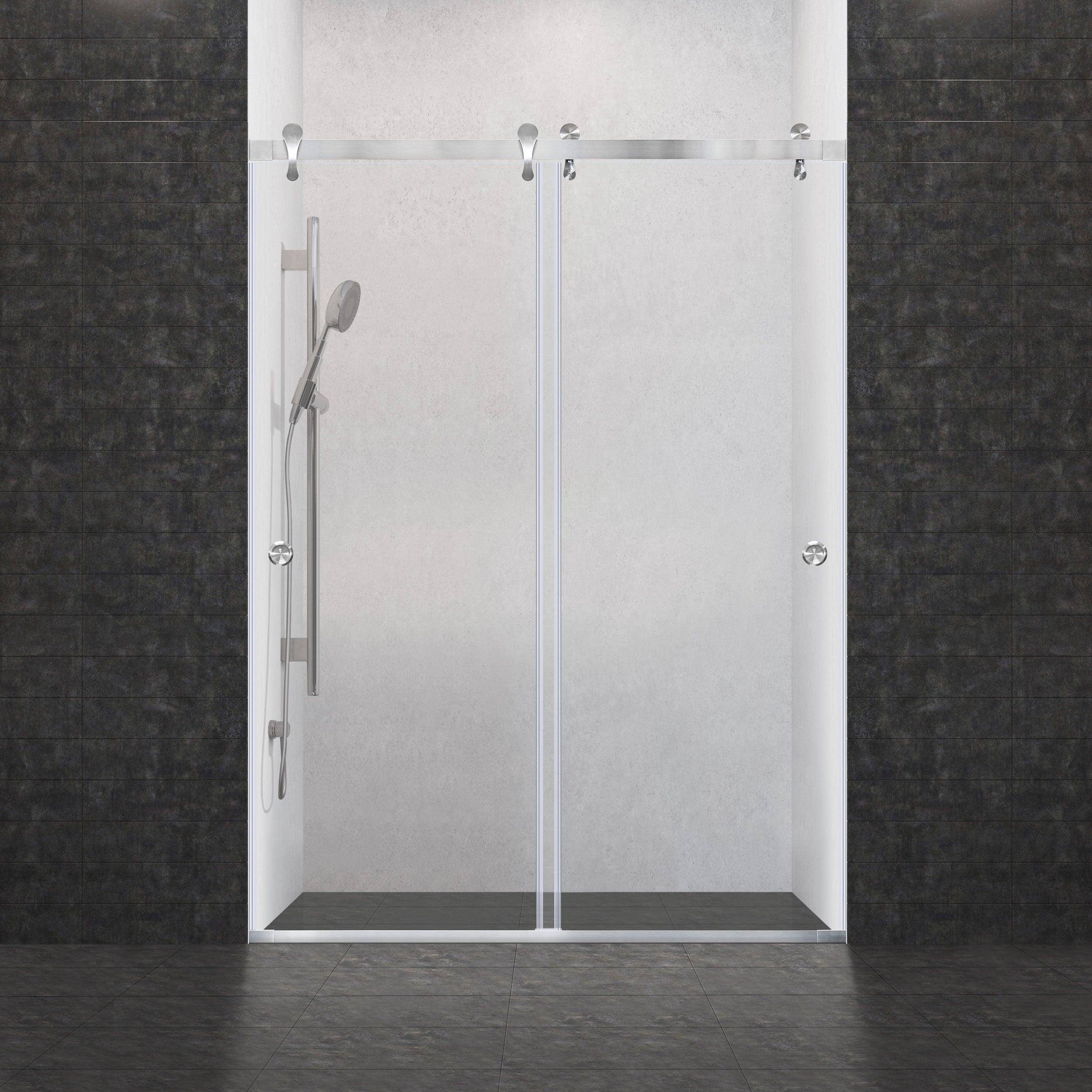 45 1/2-48 W x 76 H  Bypass Sliding Shower Door ULTRA-H Brushed Nickel - Image 4