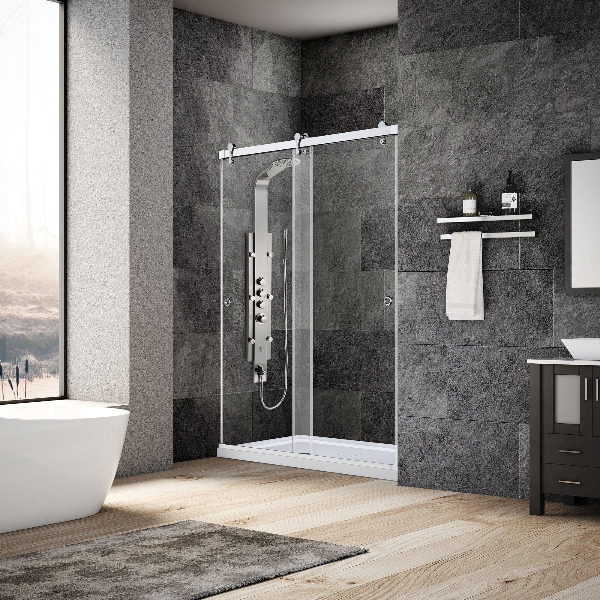 45 1/2-48 W x 76 H  Bypass Sliding Shower Door ULTRA-H Chrome - Image 3