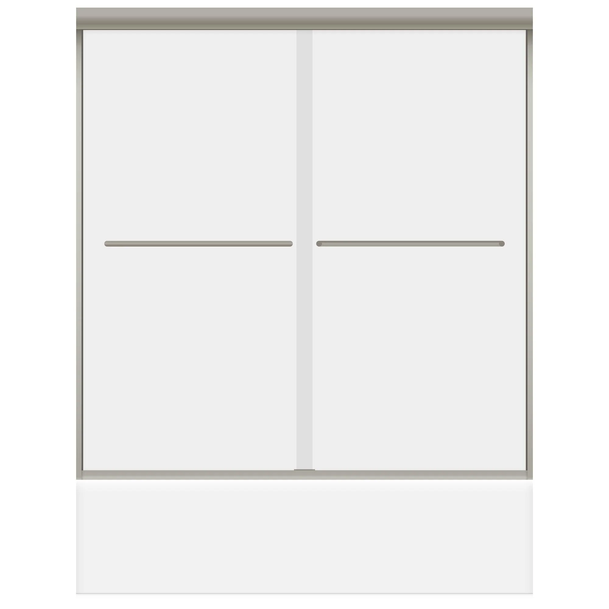 56-60 W x 62 H  Sliding Bypass Framed Shower Door ULTRA-A with Glass in Brushed Nickel