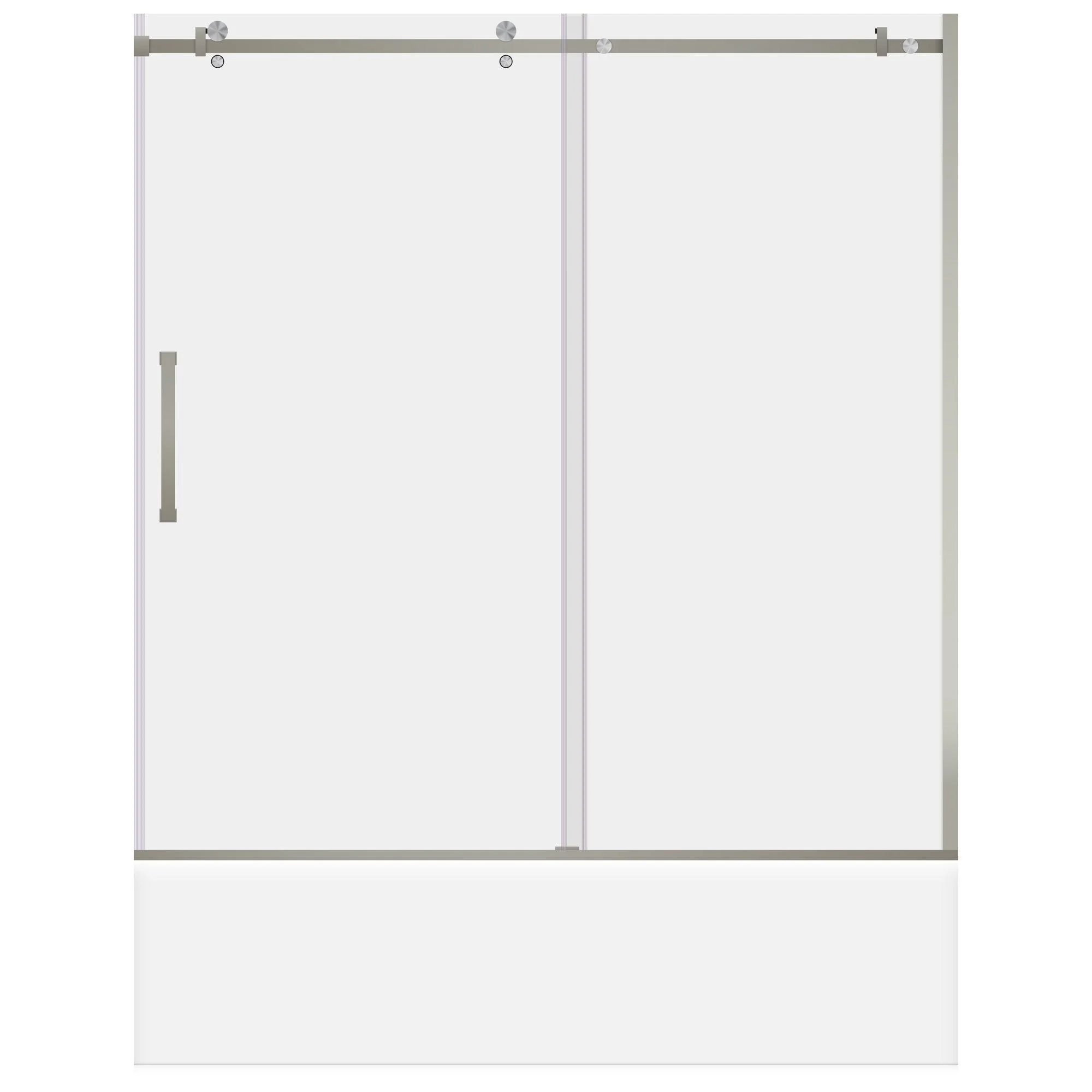 56-60 W x 62 H  Sliding Bathtub Semi-Frameless Door ULTRA-B with Clear Glass in Brushed Nickel