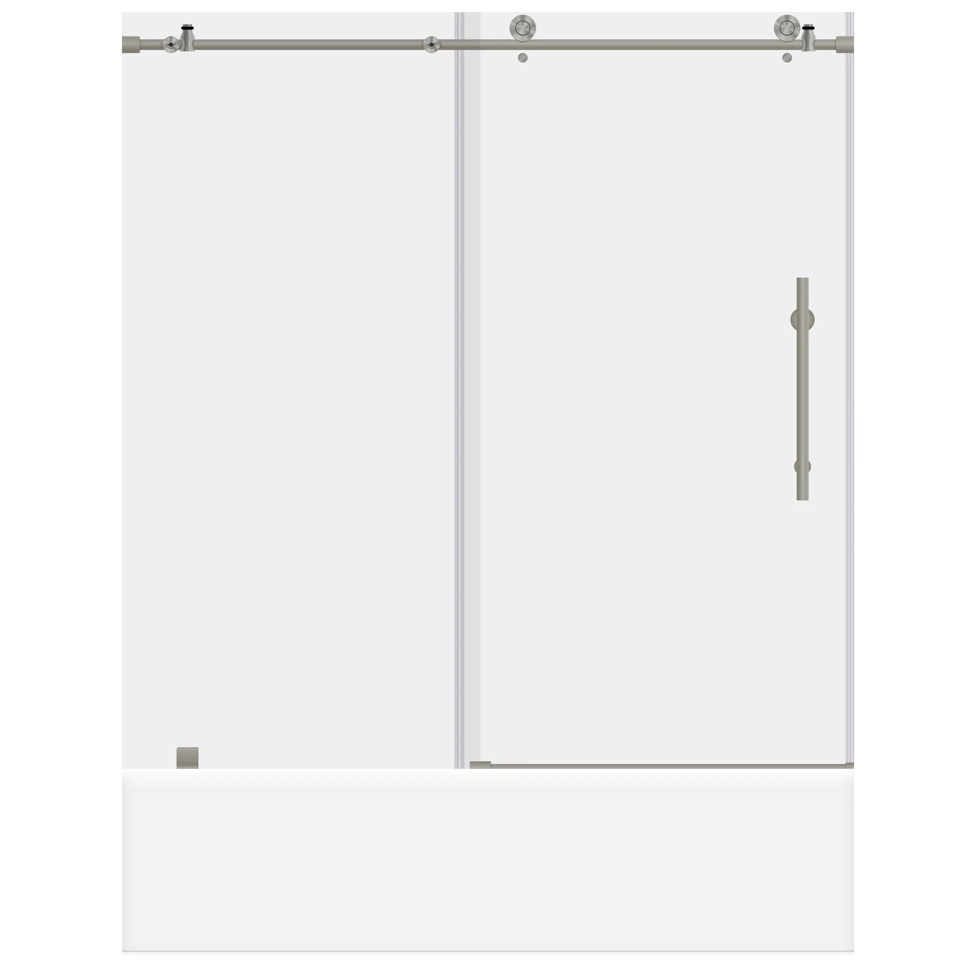56-60 W x 62 H  Sliding Frameless Bathtub Door ULTRA-C with Clear Glass in Brushed Nickel