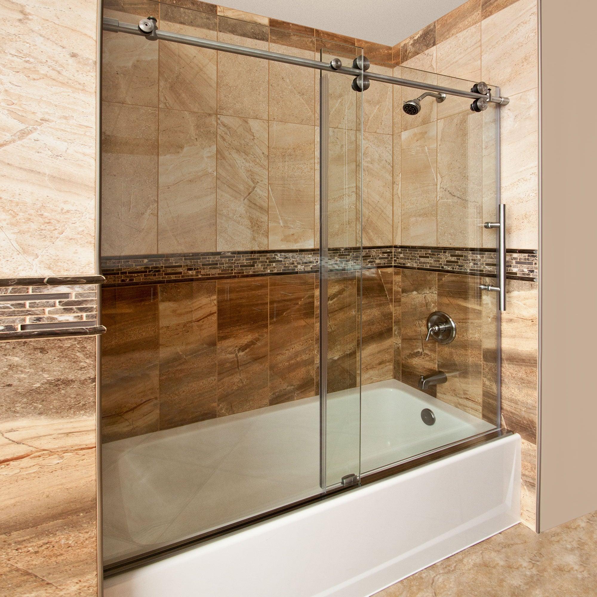 56-60 W x 62 H  Sliding Bathtub Door ULTRA-D Brushed Nickel - Image 3