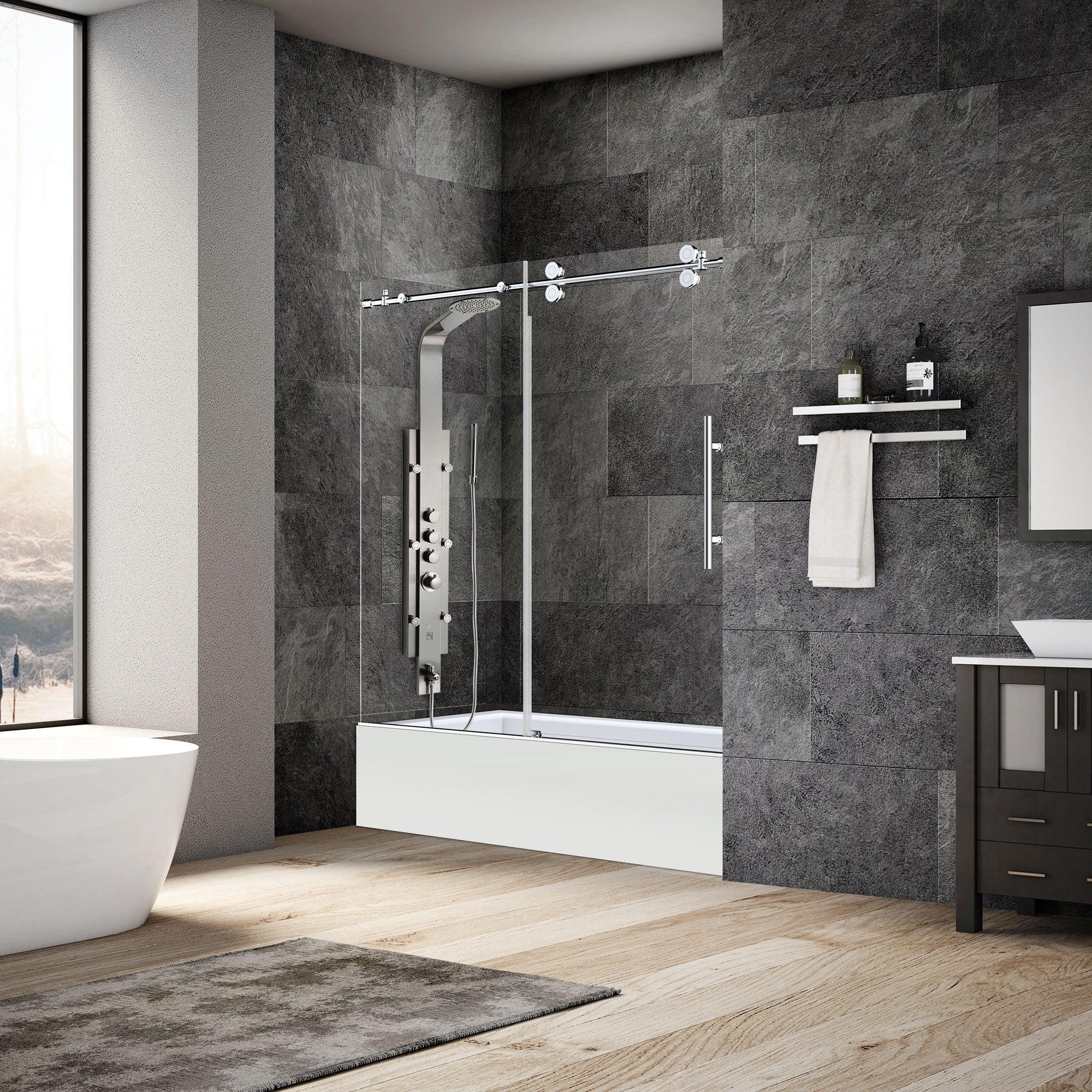 56-60 W x 62 H  Sliding Bathtub Door ULTRA-D Chrome - Image 3