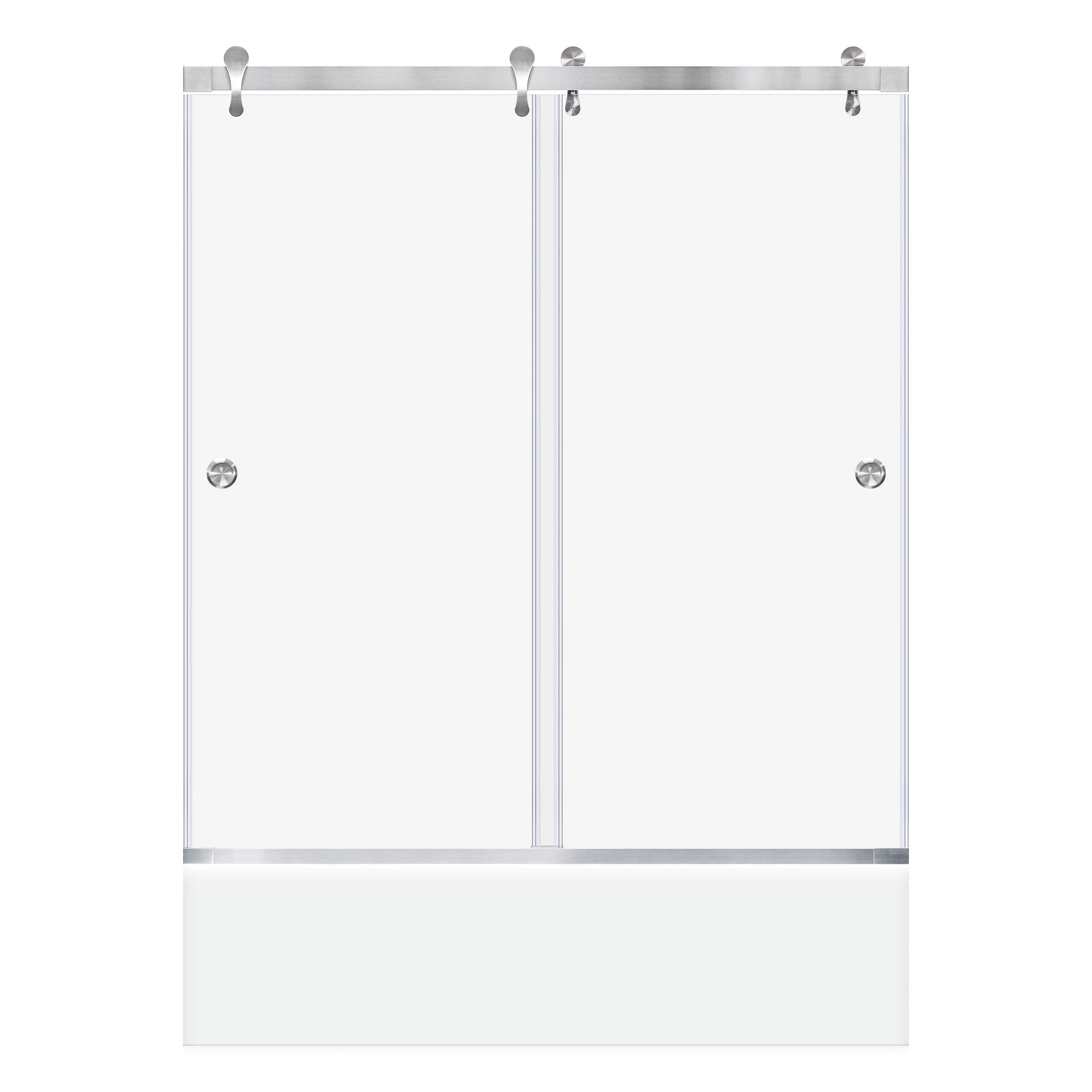 57 1/2-60 W x 62 H  Bypass Sliding Bathtub Door ULTRA-H Brushed Nickel