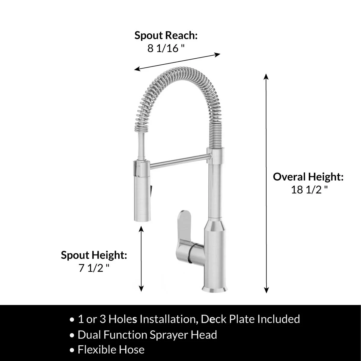 Modern Spring-Type Kitchen Faucet LK18C Chrome - Image 4