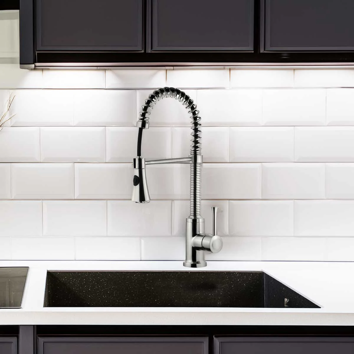 Kitchen Faucet LK9B With Shower Sprayer Brushed Nickel - Image 2