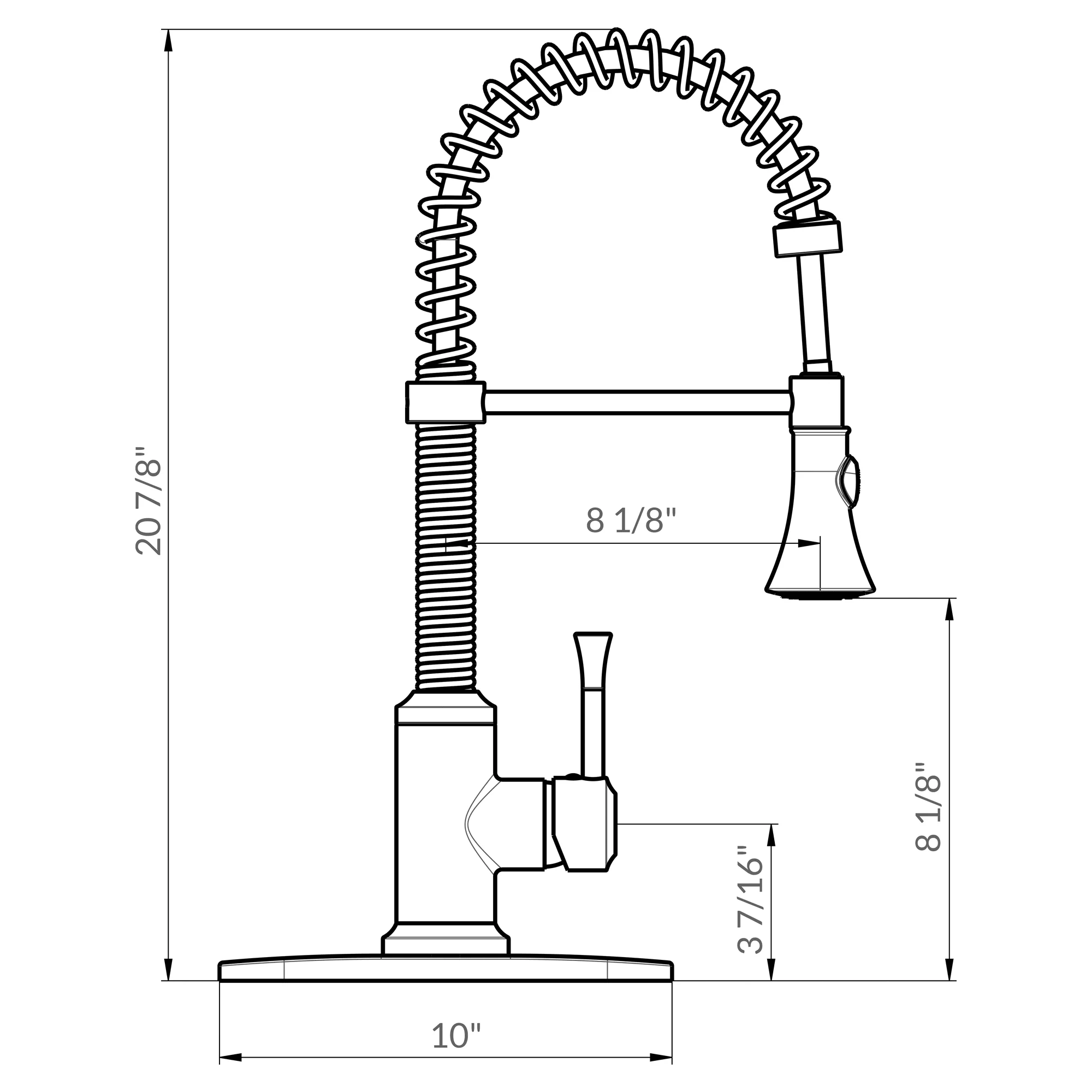 Kitchen Faucet LK9B With Shower Sprayer Brushed Nickel - Image 5