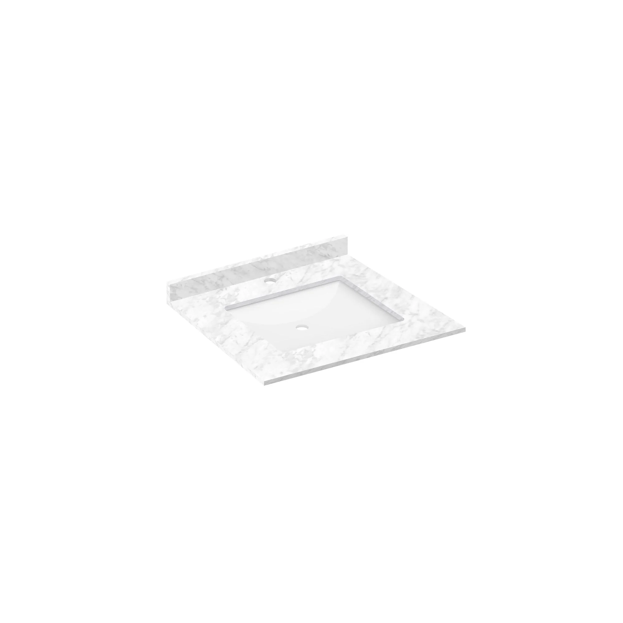 Cara White 25x22 Marble Vanity Top