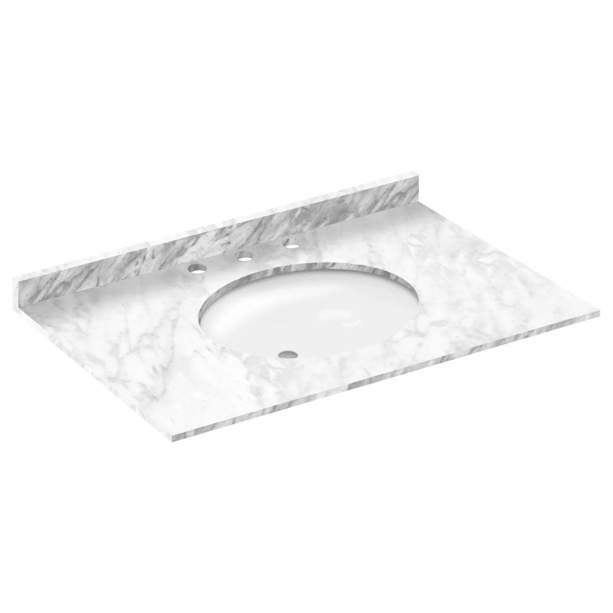 Cara White 37x22 with Backsplash (8 in Spread)