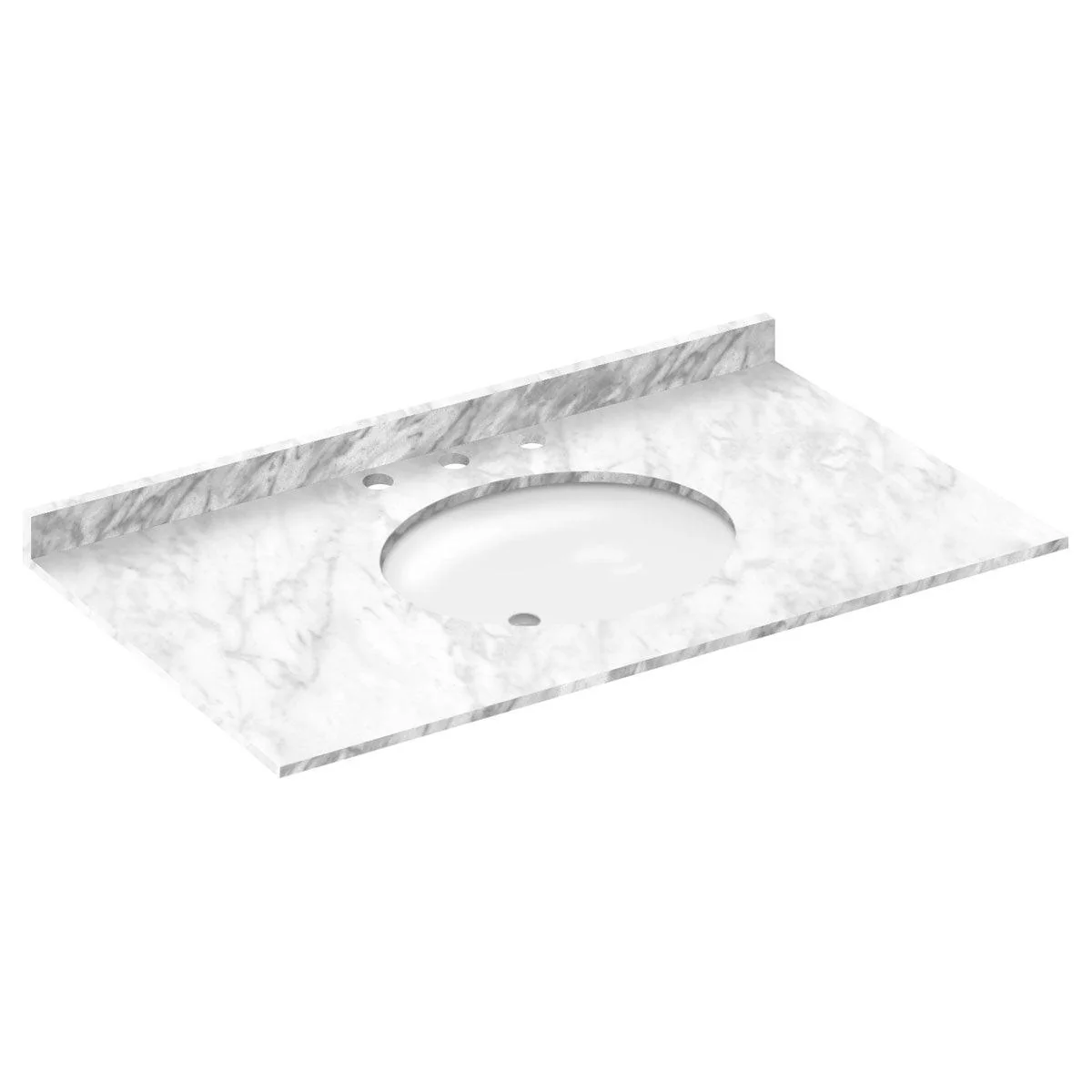 Cara White 43x22 with Backsplash (8 in Spread)
