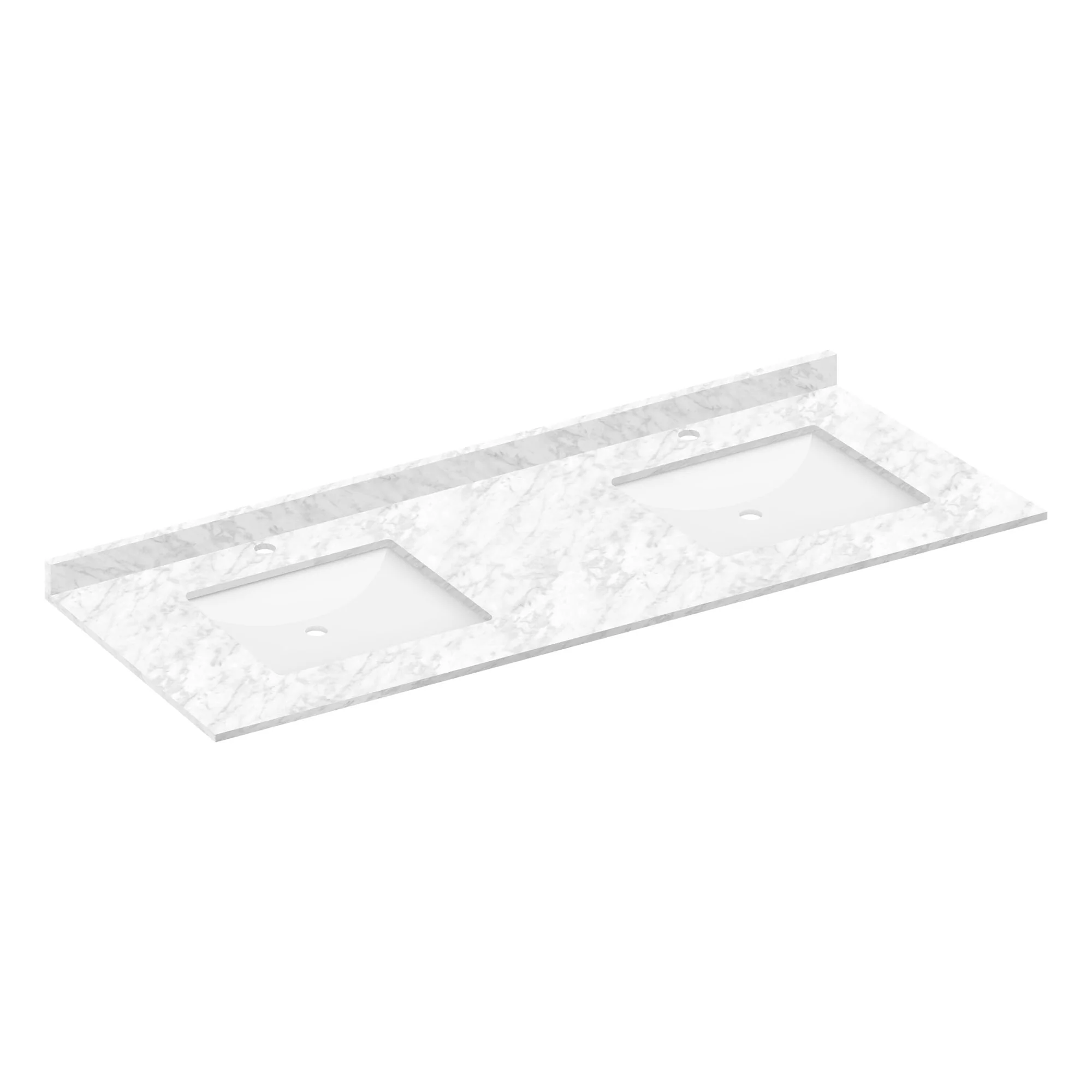 Cara White 61x22 Marble Vanity Top