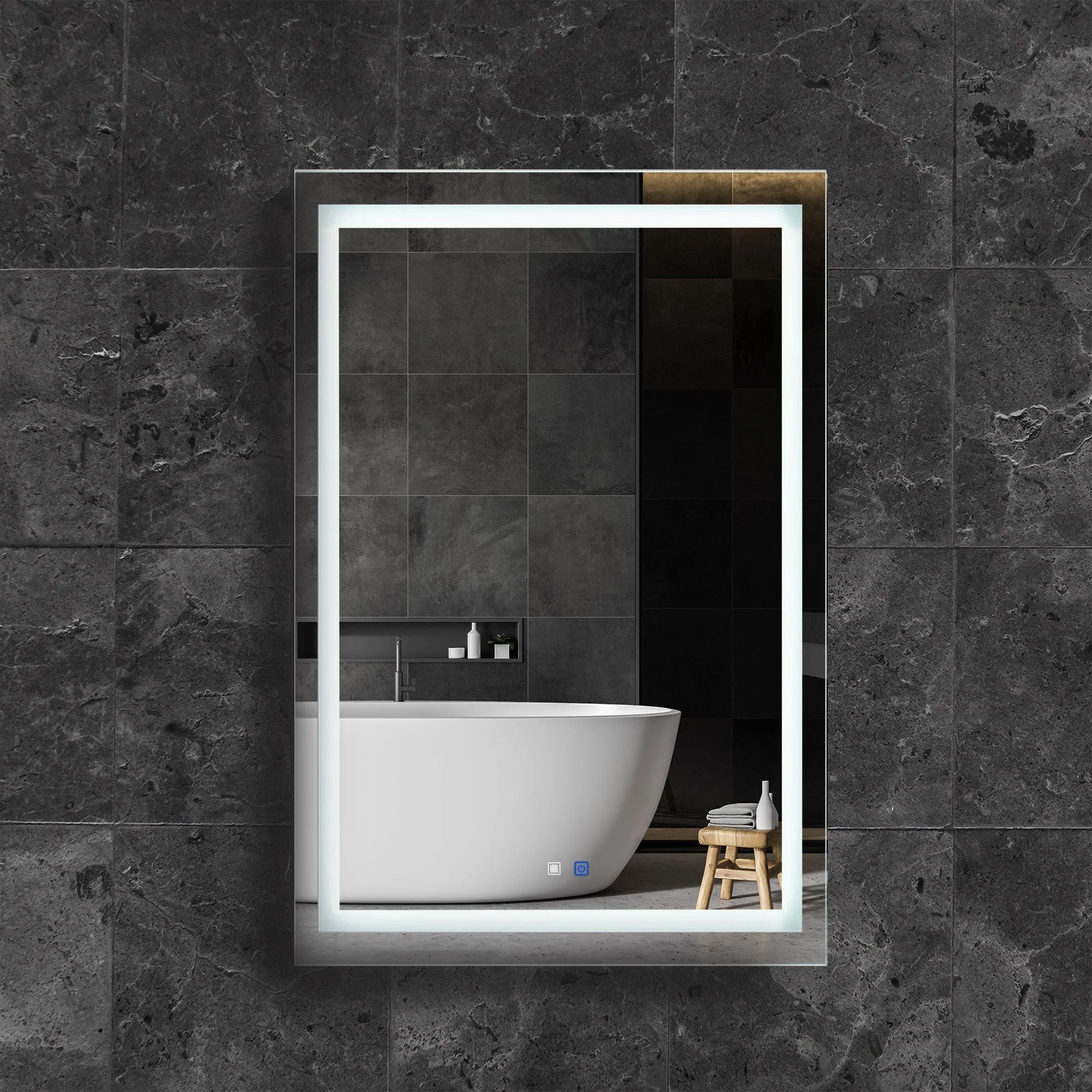 23 W x 32 H Super White Front LED Frameless Mirror with Defogger - Image 2