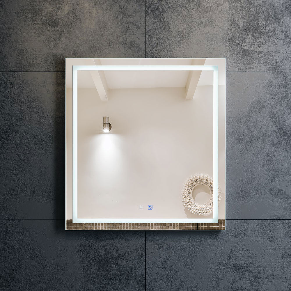 29 W x 32 H Modern Super White Front LED Frameless Mirror with Defogger - Image 2